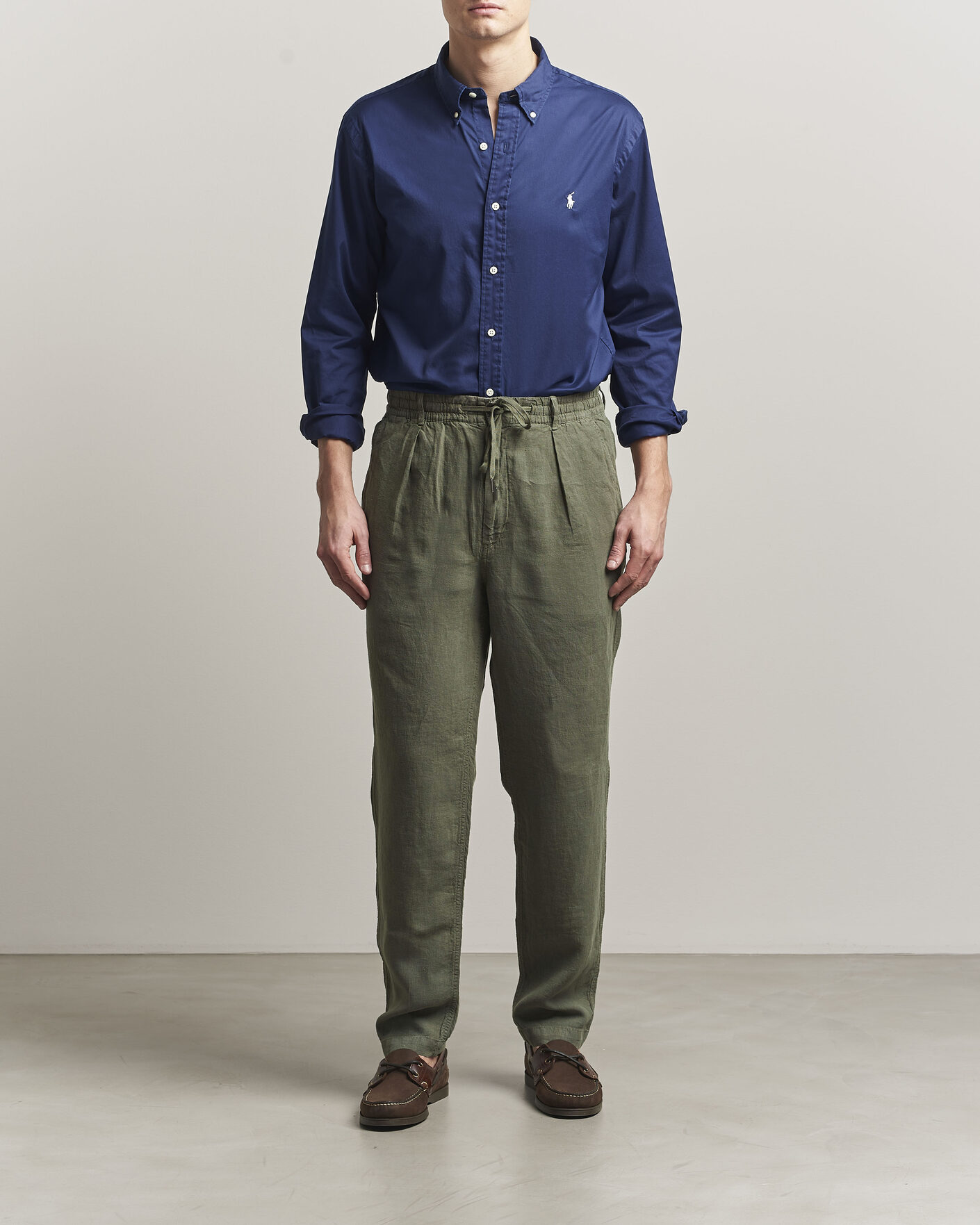 Polo Ralph Lauren Prepster Linen Trousers New Olive at CareOfCarl.com