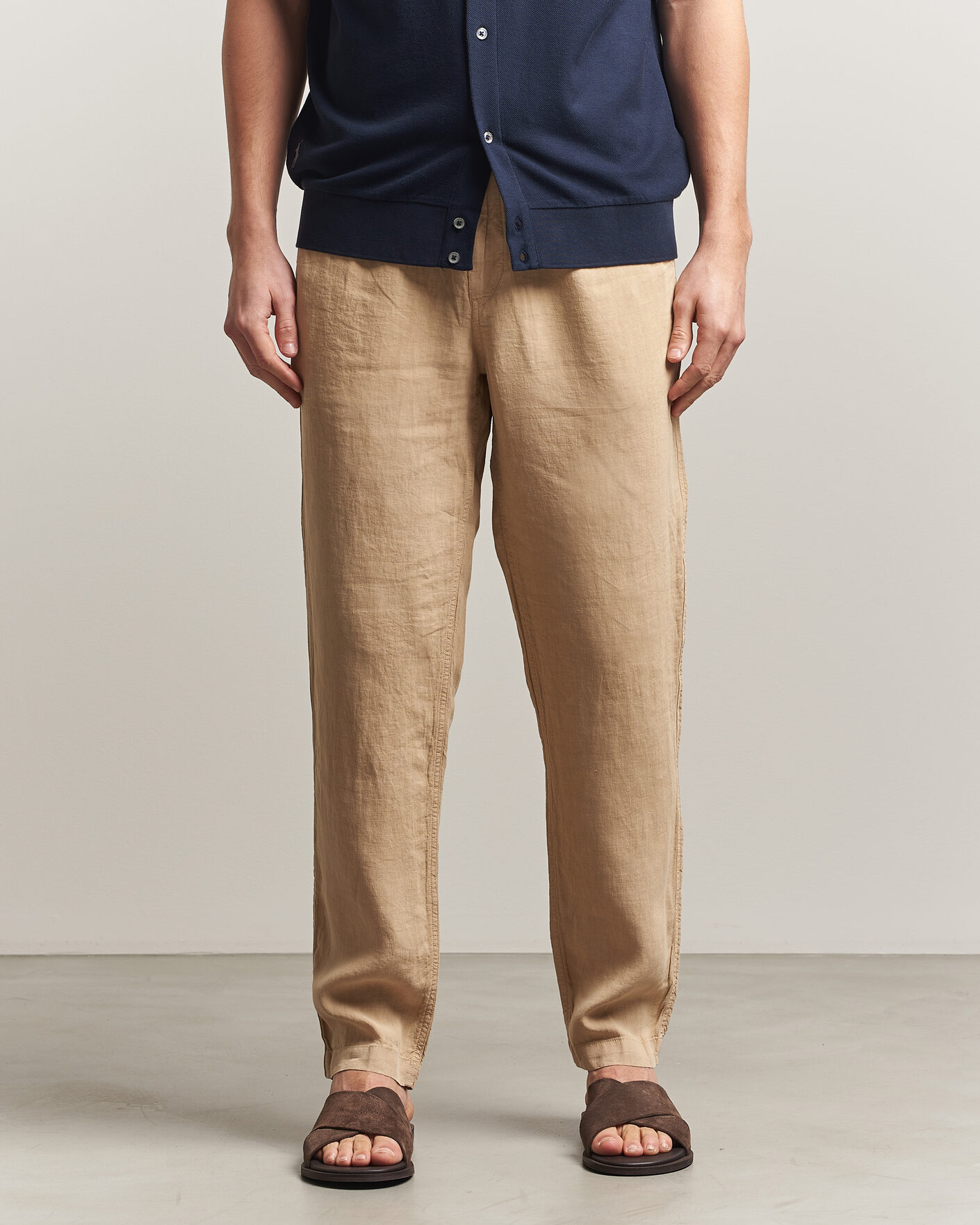Men | Trousers | Polo Ralph Lauren | Prepster Linen Trousers Classic Khaki