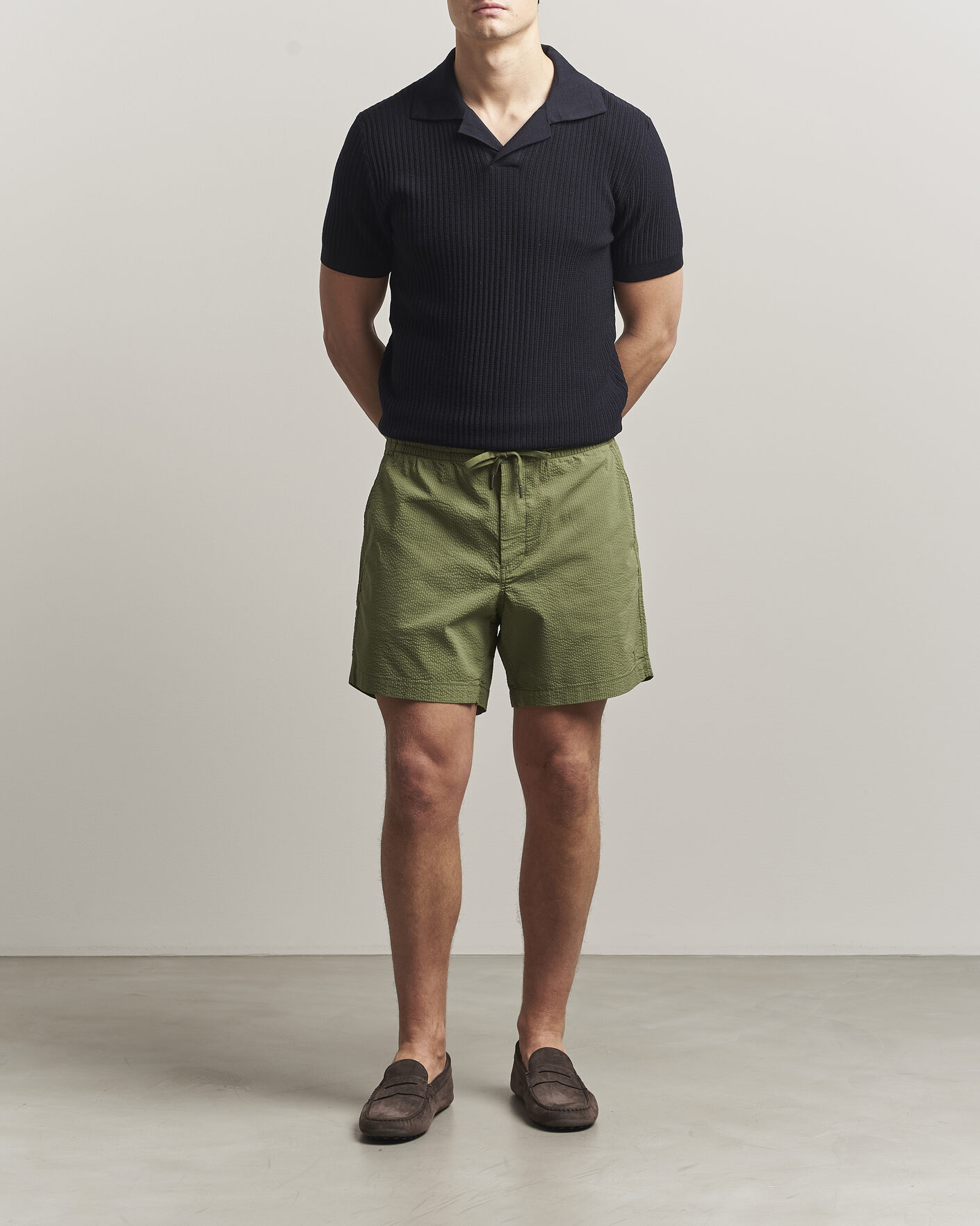 Polo Ralph Lauren Seersucker Shorts Supply Olive at CareOfCarl.com