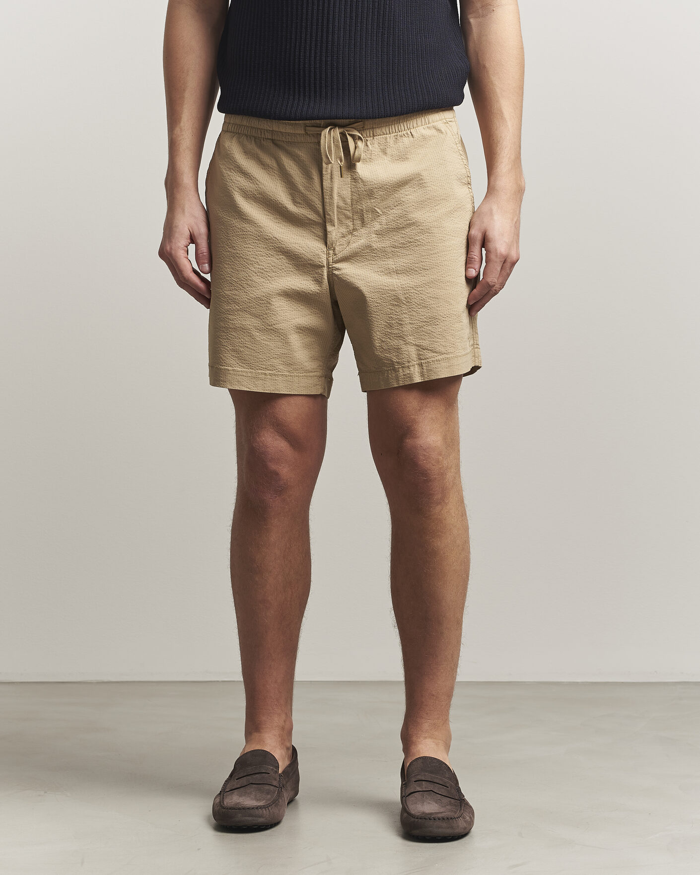 Polo Ralph Lauren Seersucker Shorts Coastal Beige at CareOfCarl.com