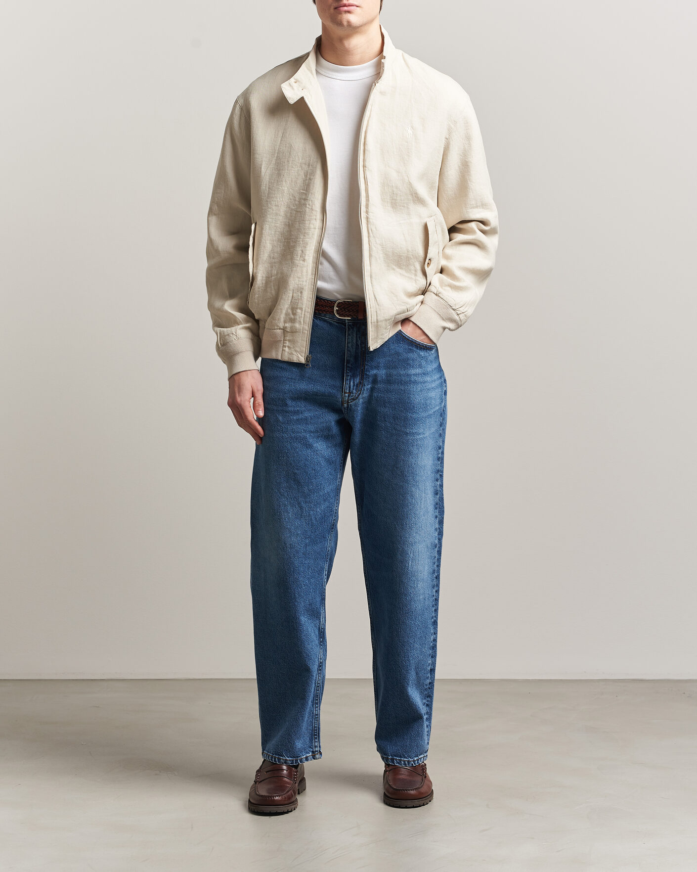 Men | Coats & Jackets | Polo Ralph Lauren | Linen Herringbone Windbreaker Basic Sand