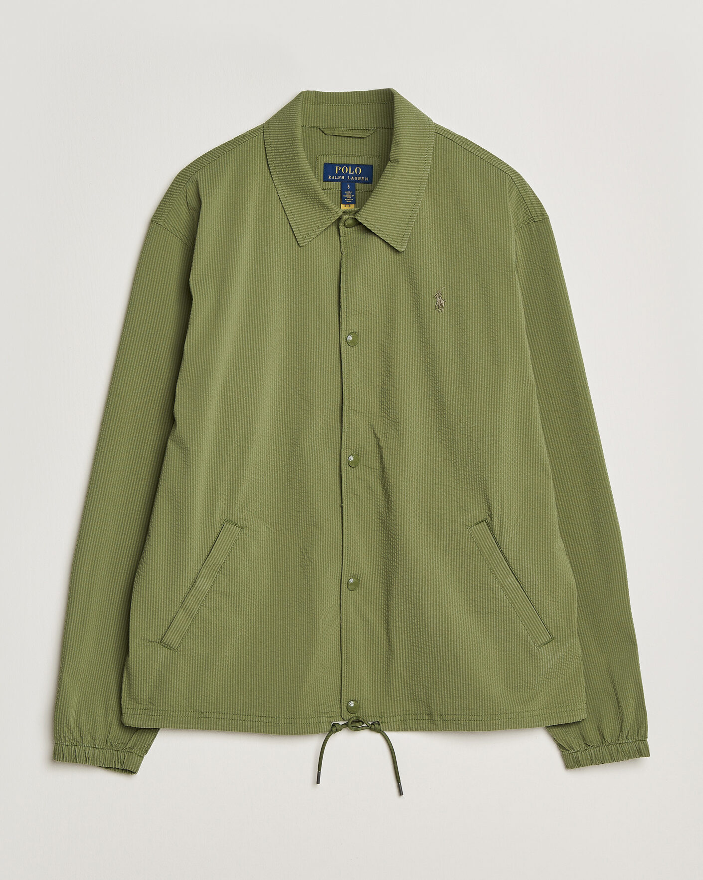 Men | Coats & Jackets | Polo Ralph Lauren | Seersucker Windbreaker Jacket Supply Olive