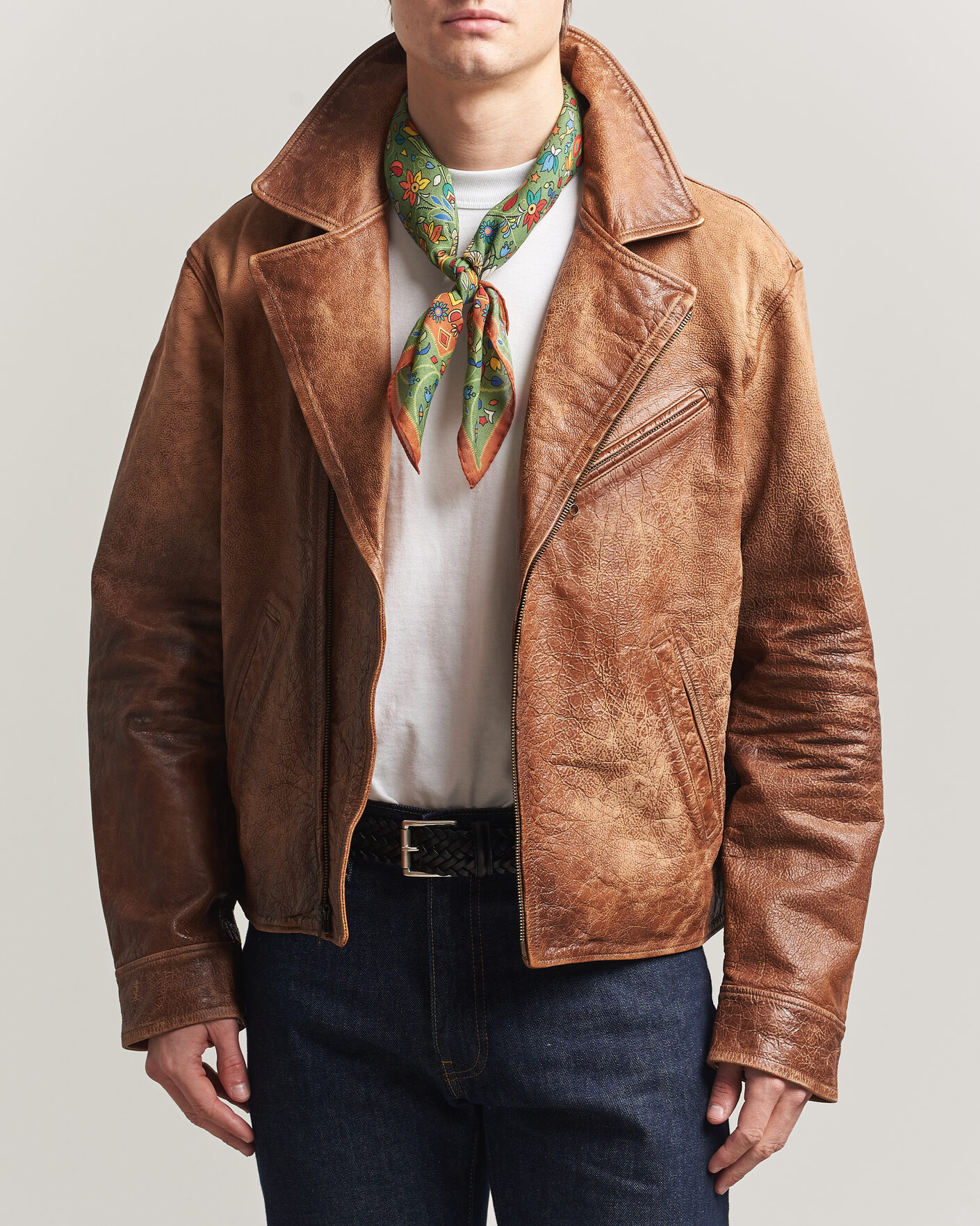 Men | Coats & Jackets | Polo Ralph Lauren | Cow Leather Moto Jacket Brown