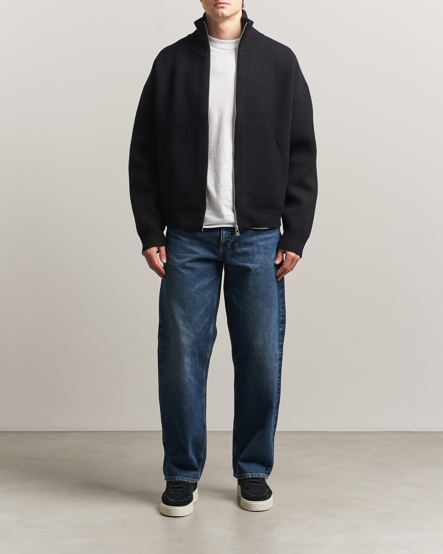 Axel Arigato Core Zip-Up Sweater Black at CareOfCarl.com