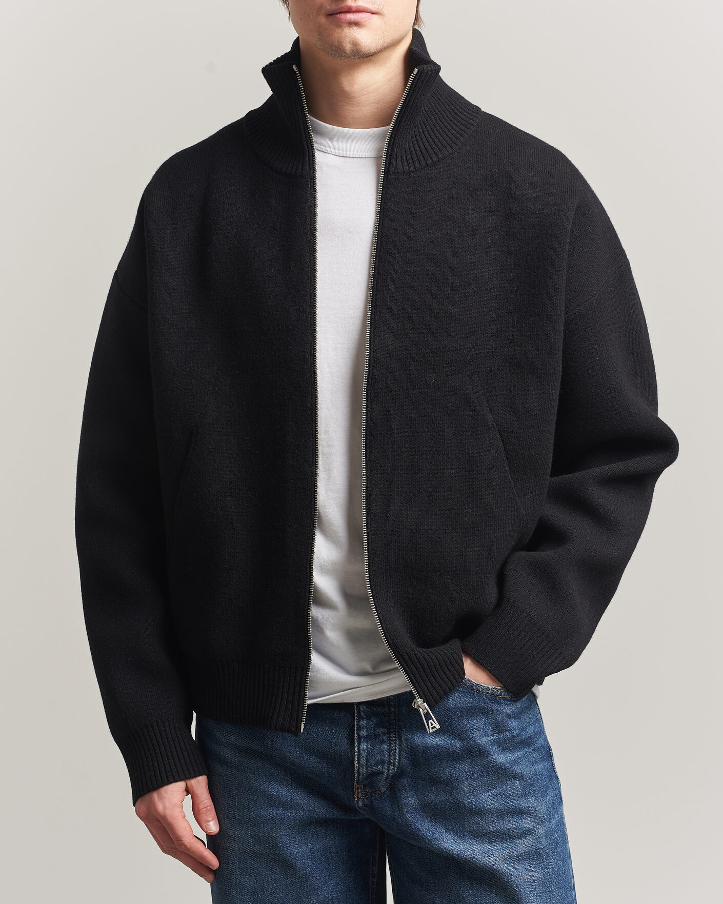 Men | Sweaters & Knitwear | Axel Arigato | Core Zip-Up Sweater Black