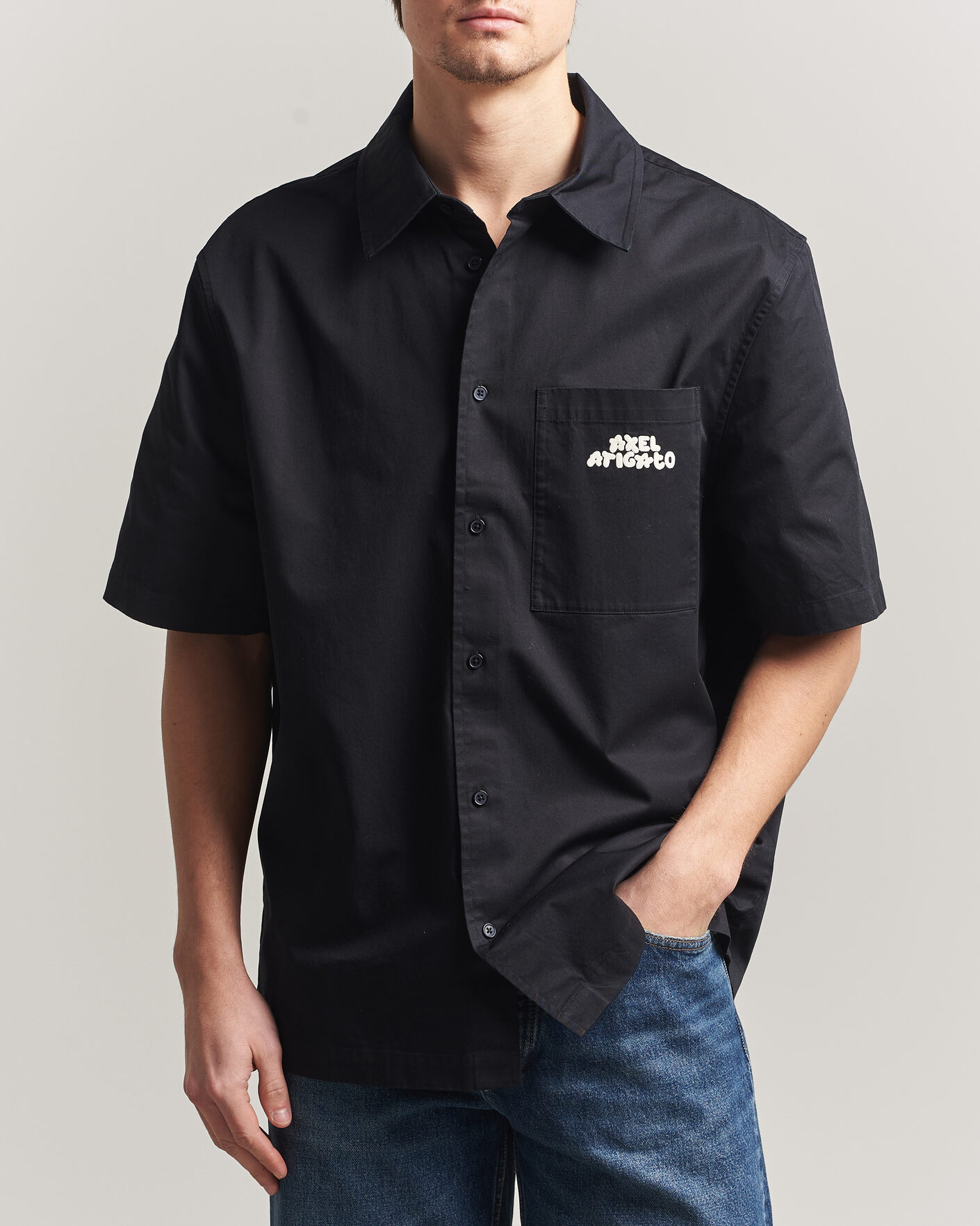Axel Arigato Drew Short Sleeve Shirt Black at CareOfCarl.com