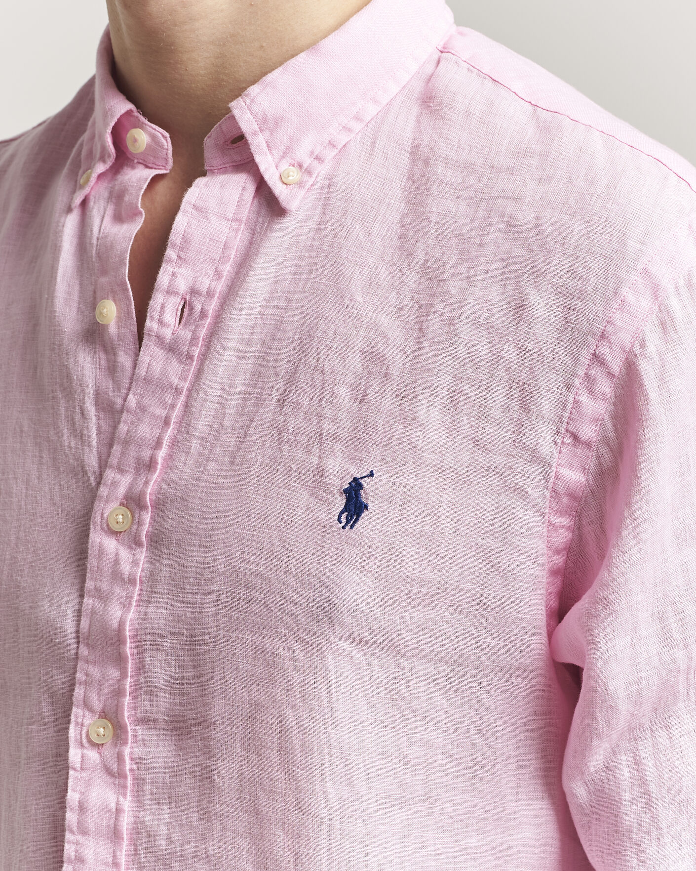 Men | Shirts | Polo Ralph Lauren | Slim Fit Linen Shirt Carmel Pink