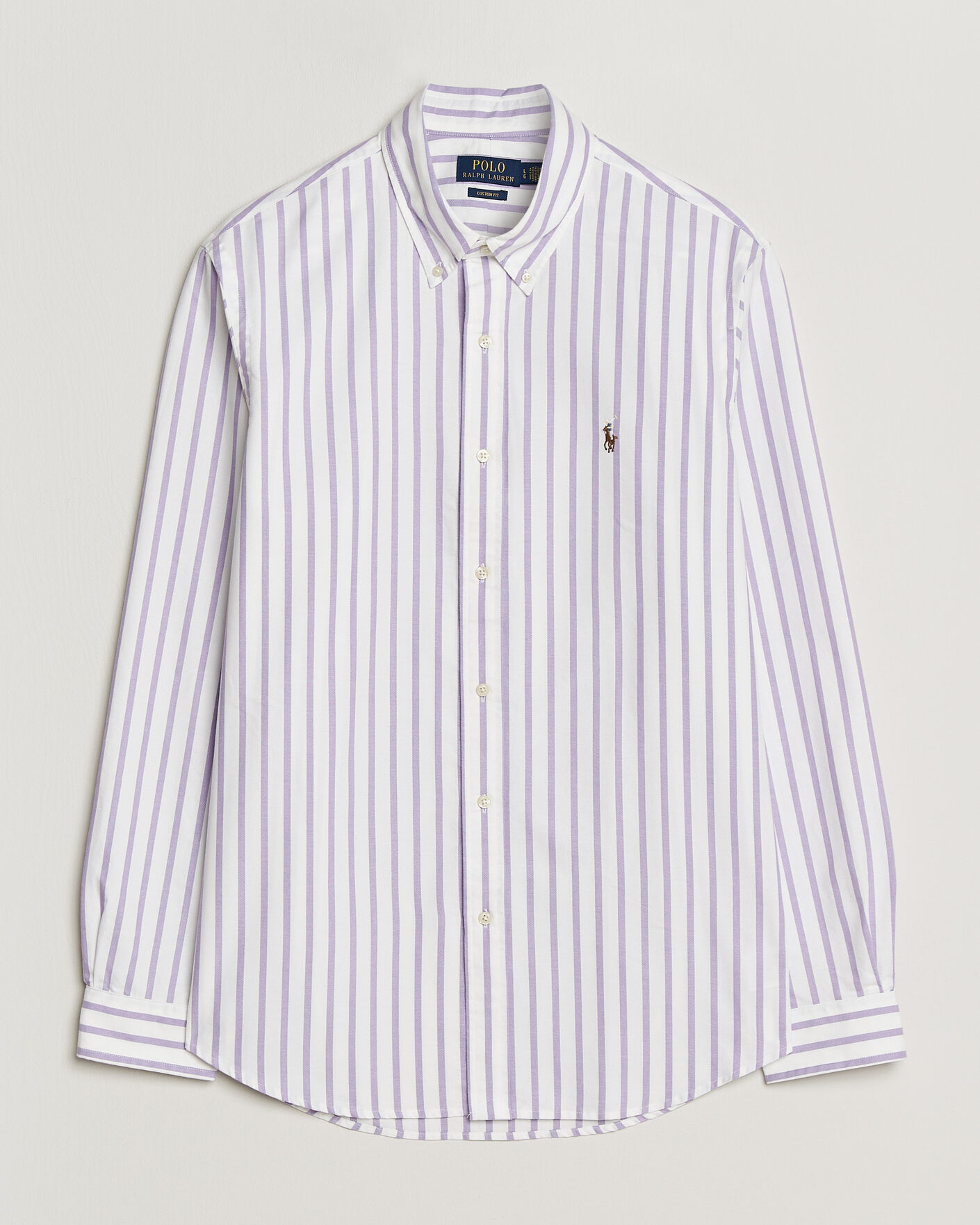 Men | Shirts | Polo Ralph Lauren | Custom Fit Striped Oxford Shirt Purple
