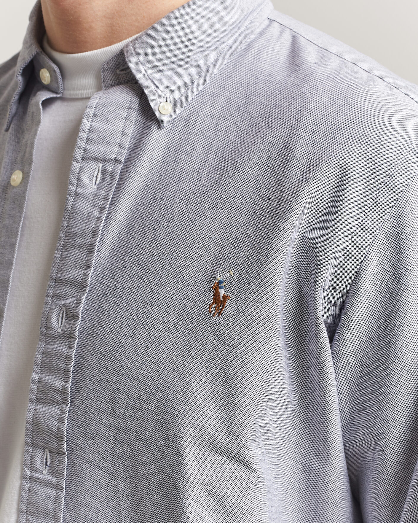 Men | Shirts | Polo Ralph Lauren | Custom Fit Oxford Shirt Navy
