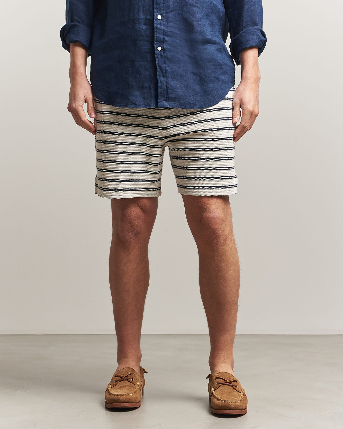 Men | Shorts | Polo Ralph Lauren | Knitted Shorts Pale Cream/Newport Navy