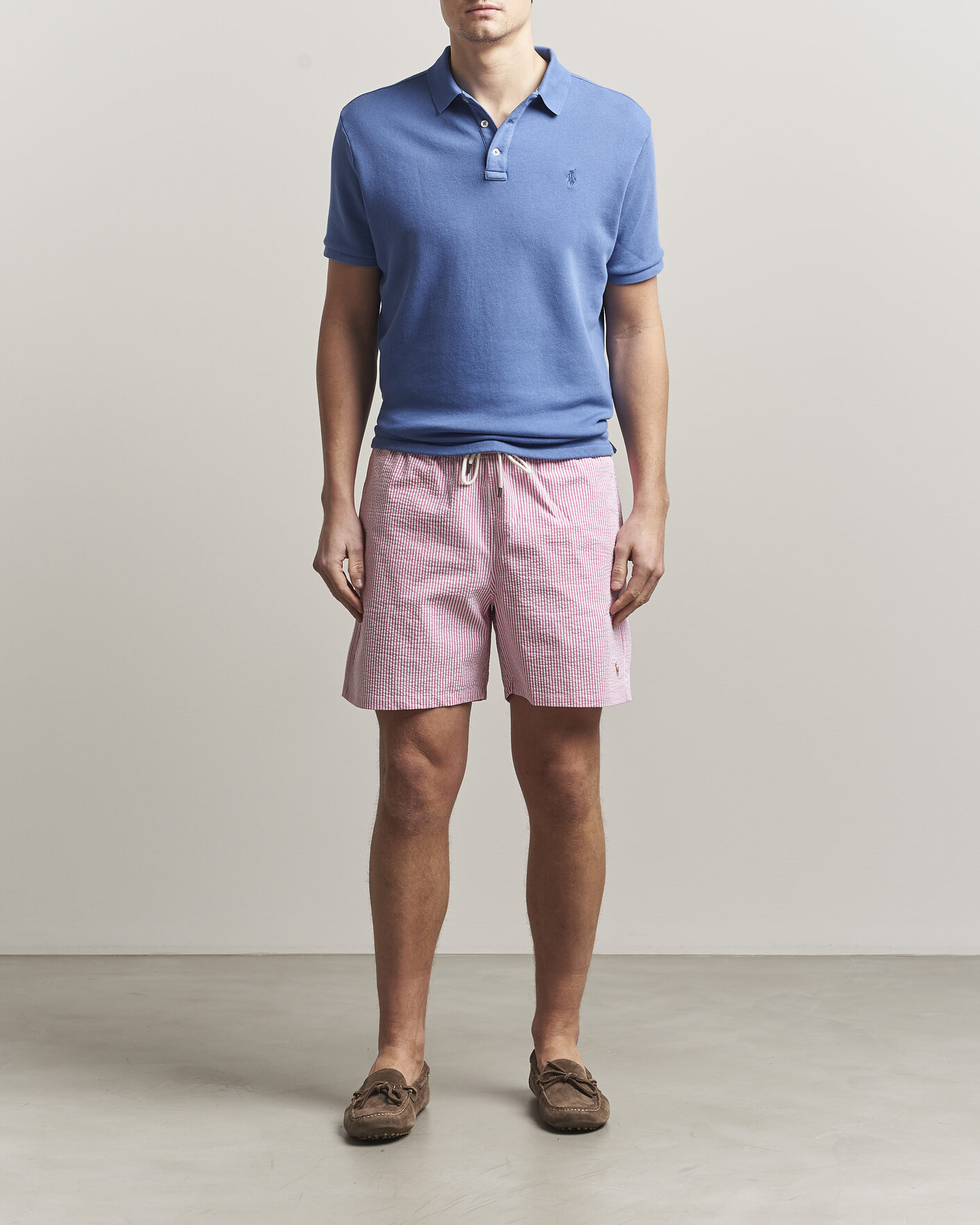 Men | Swimwear | Polo Ralph Lauren | Traveler Mid Trunk Seersucker Rose