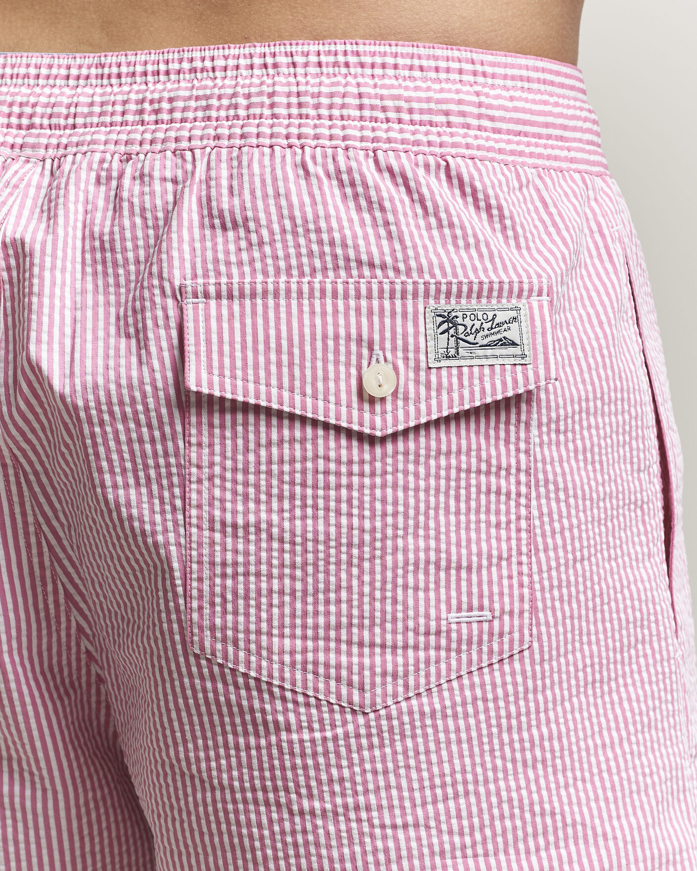 Men | Swimwear | Polo Ralph Lauren | Traveler Mid Trunk Seersucker Rose