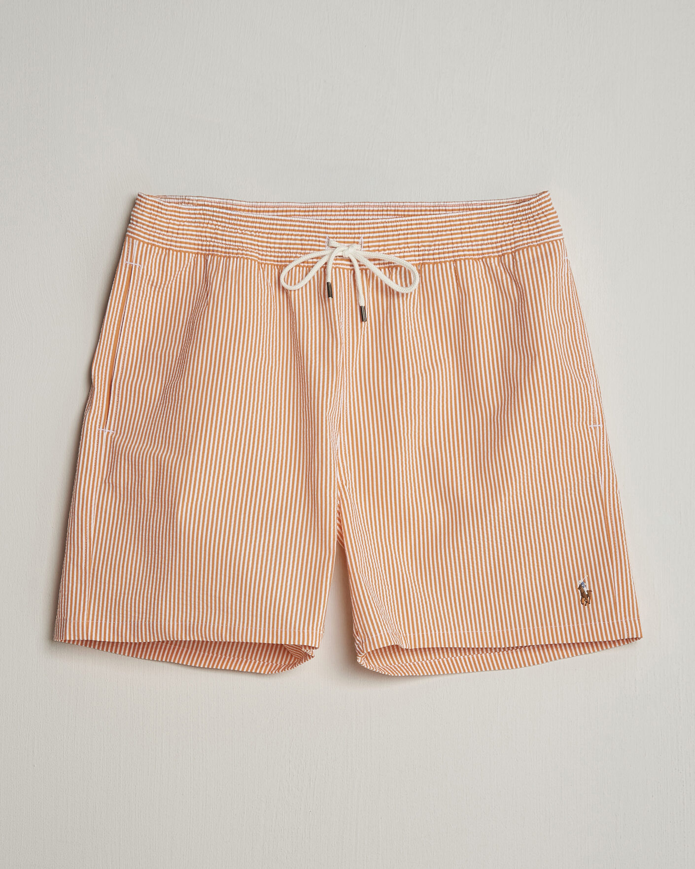 Men | Swimwear | Polo Ralph Lauren | Traveler Mid Trunk Seersucker Peach