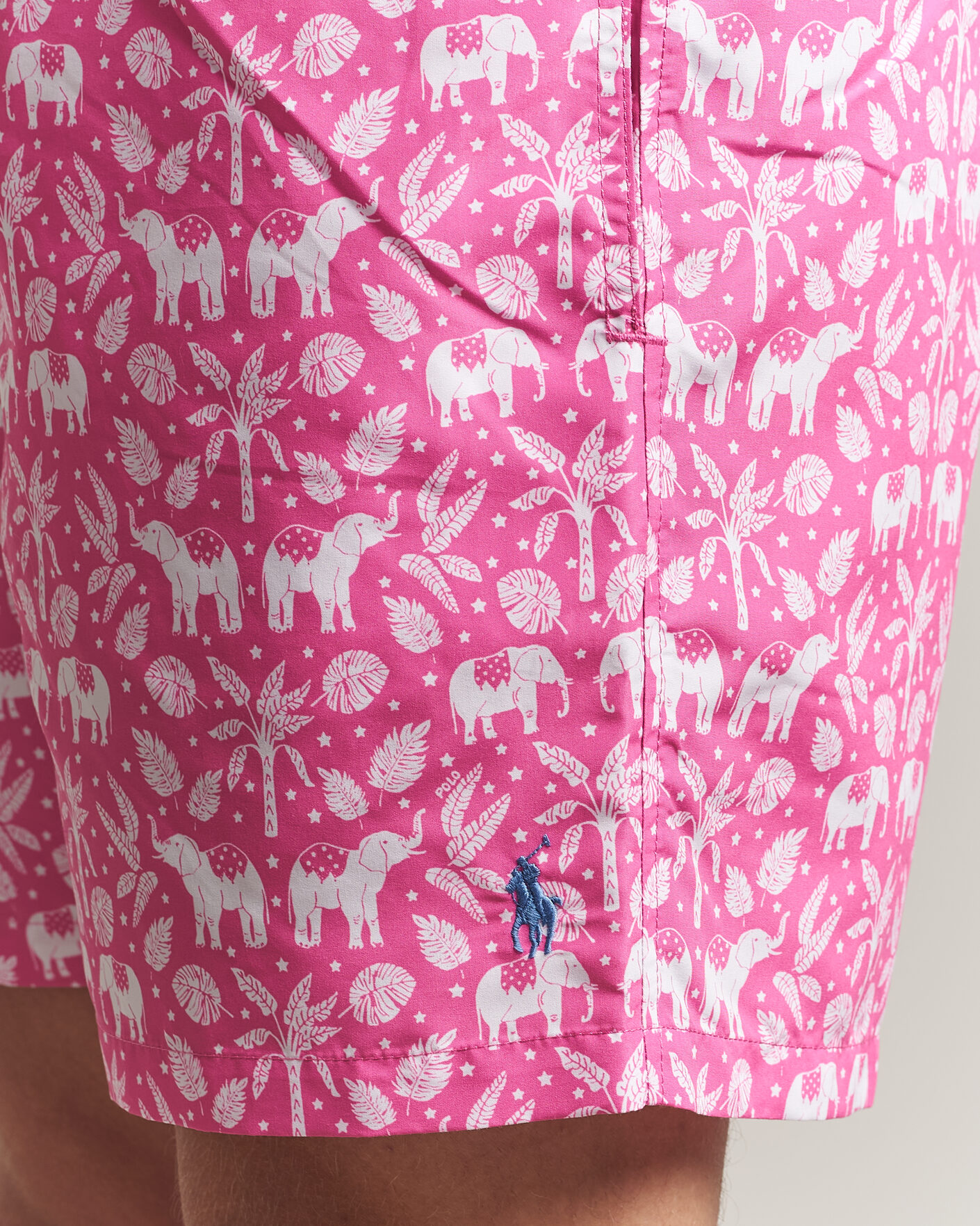 Men | Swimwear | Polo Ralph Lauren | Traveler Print Mid Trunk Pink