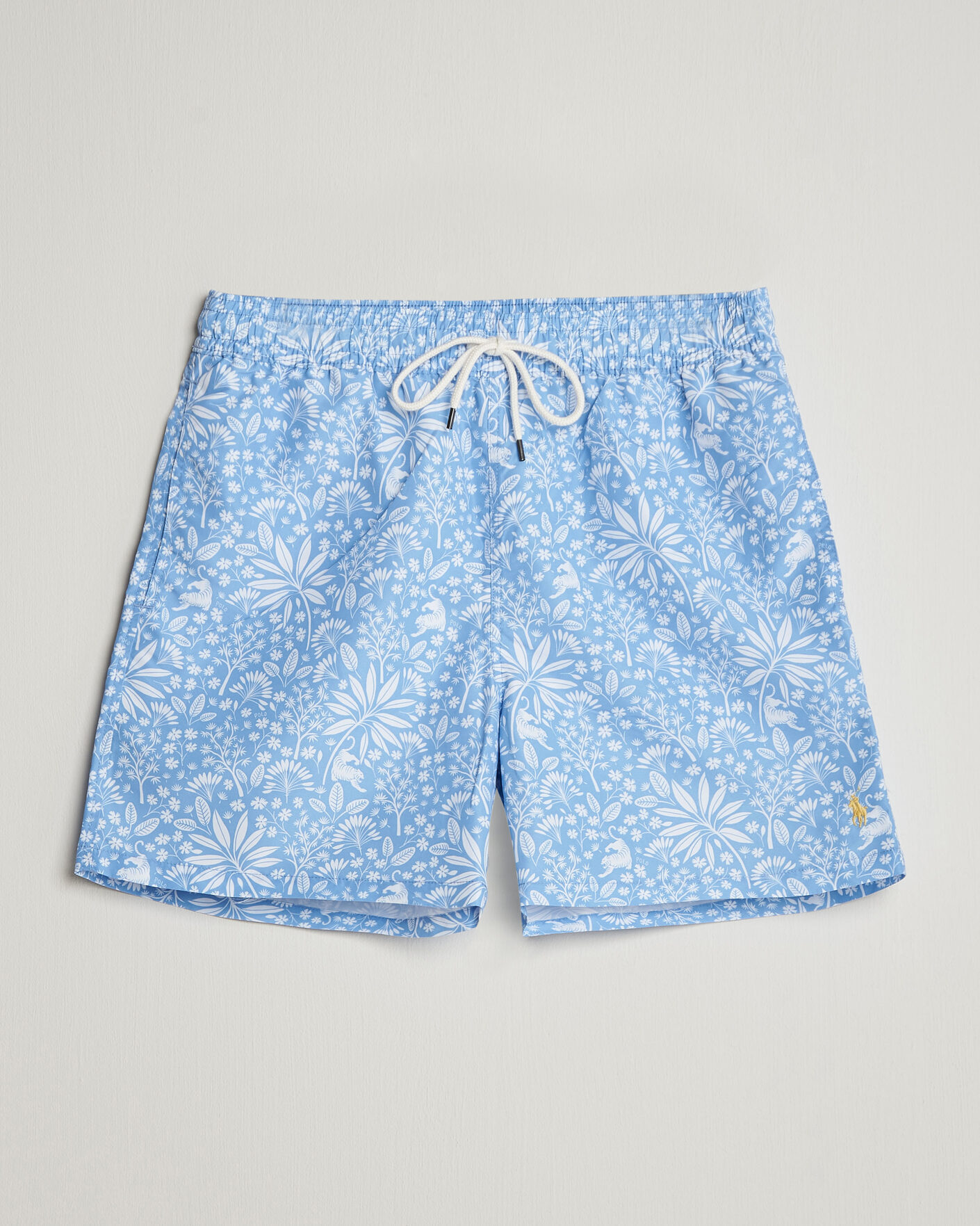 Men | Swimwear | Polo Ralph Lauren | Traveler Print Mid Trunk Blue