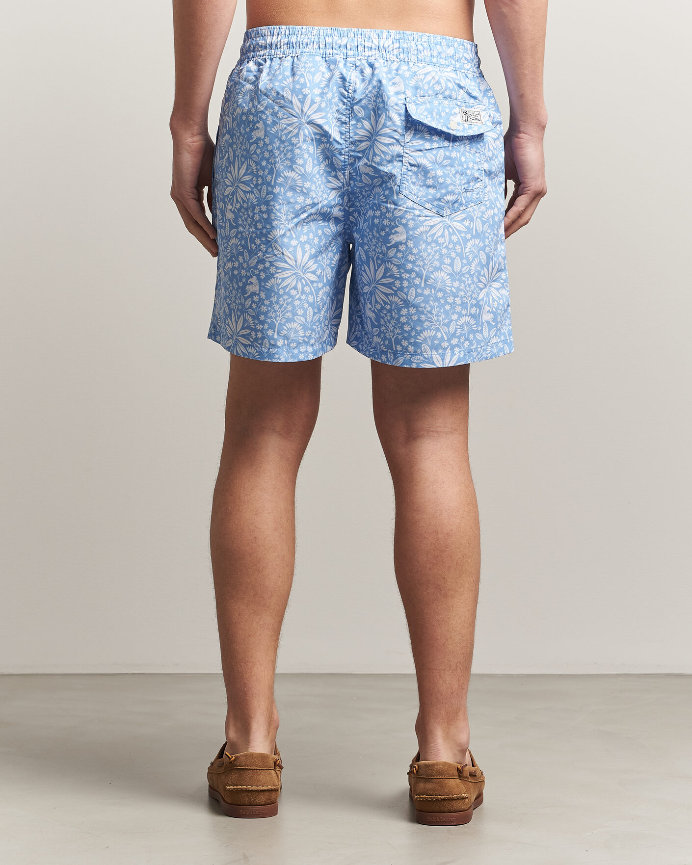 Men | Swimwear | Polo Ralph Lauren | Traveler Print Mid Trunk Blue