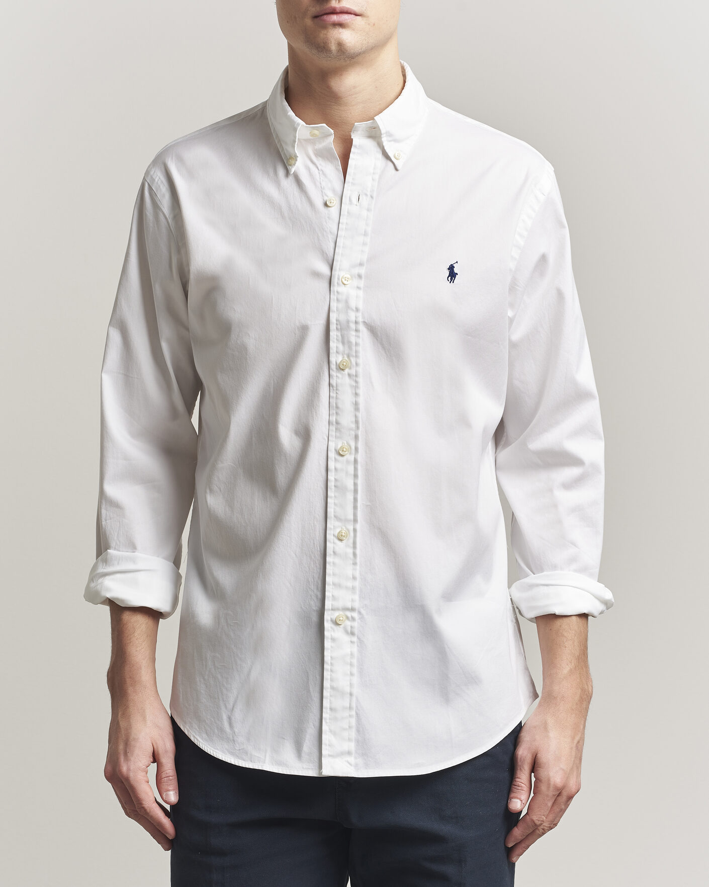 Men | Shirts | Polo Ralph Lauren | Custom Fit Garment Twill Shirt White