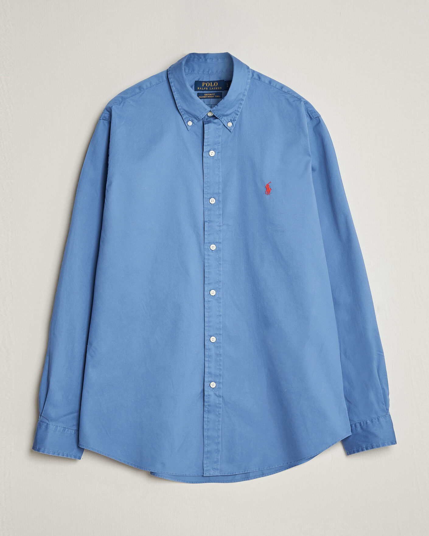 Men | Shirts | Polo Ralph Lauren | Custom Fit Garment Twill Shirt Nimes Blue
