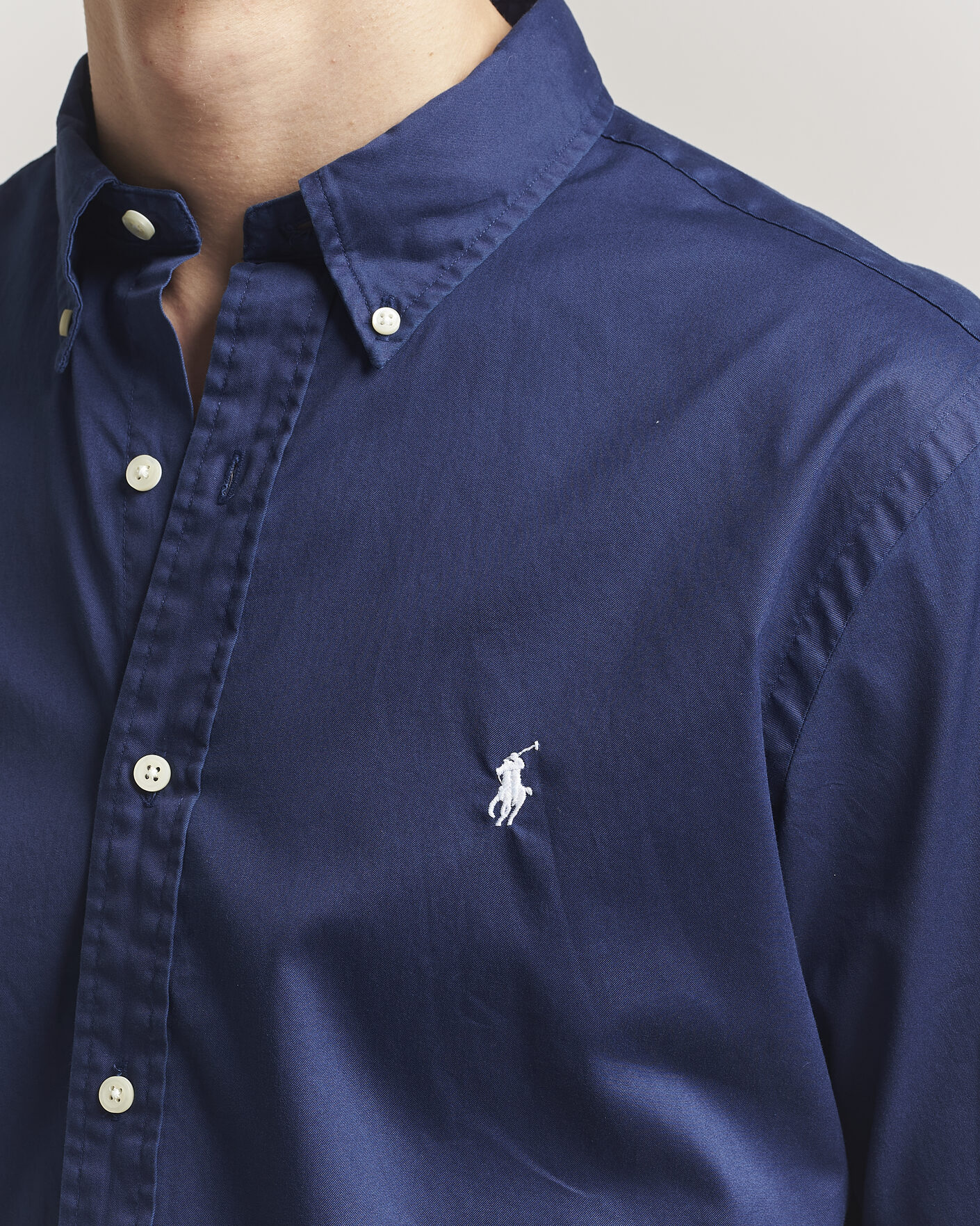 Men | Shirts | Polo Ralph Lauren | Custom Fit Garment Twill Shirt Newport Navy