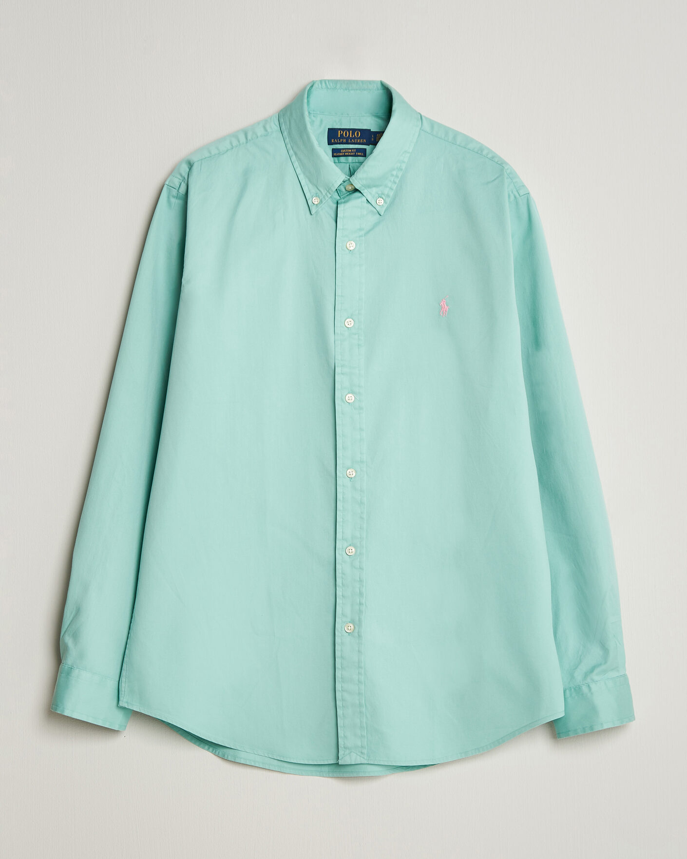 Men | Shirts | Polo Ralph Lauren | Custom Fit Garment Twill Shirt Celadon