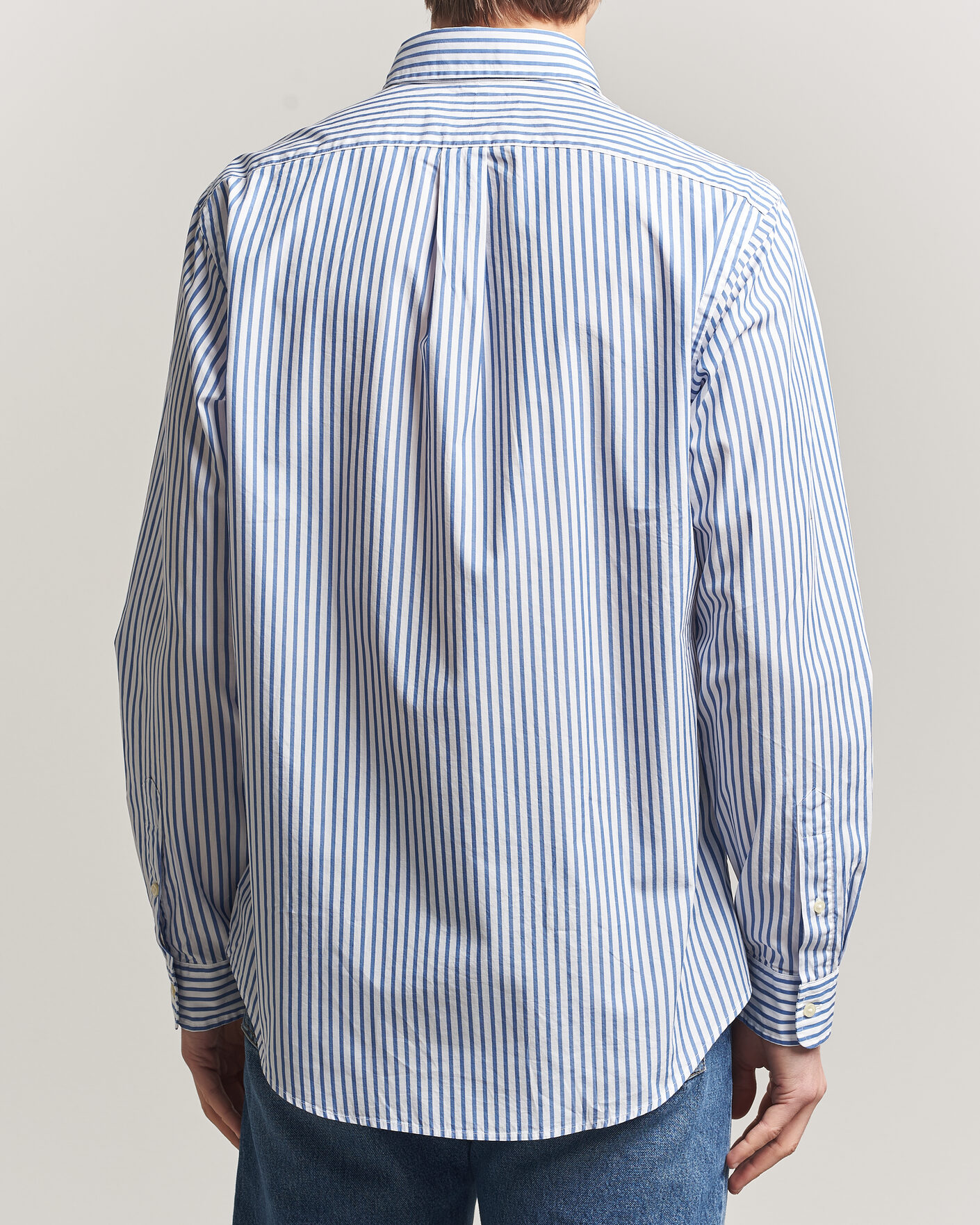 Men | Shirts | Polo Ralph Lauren | Custom Fit Poplin Striped Shirt Blue
