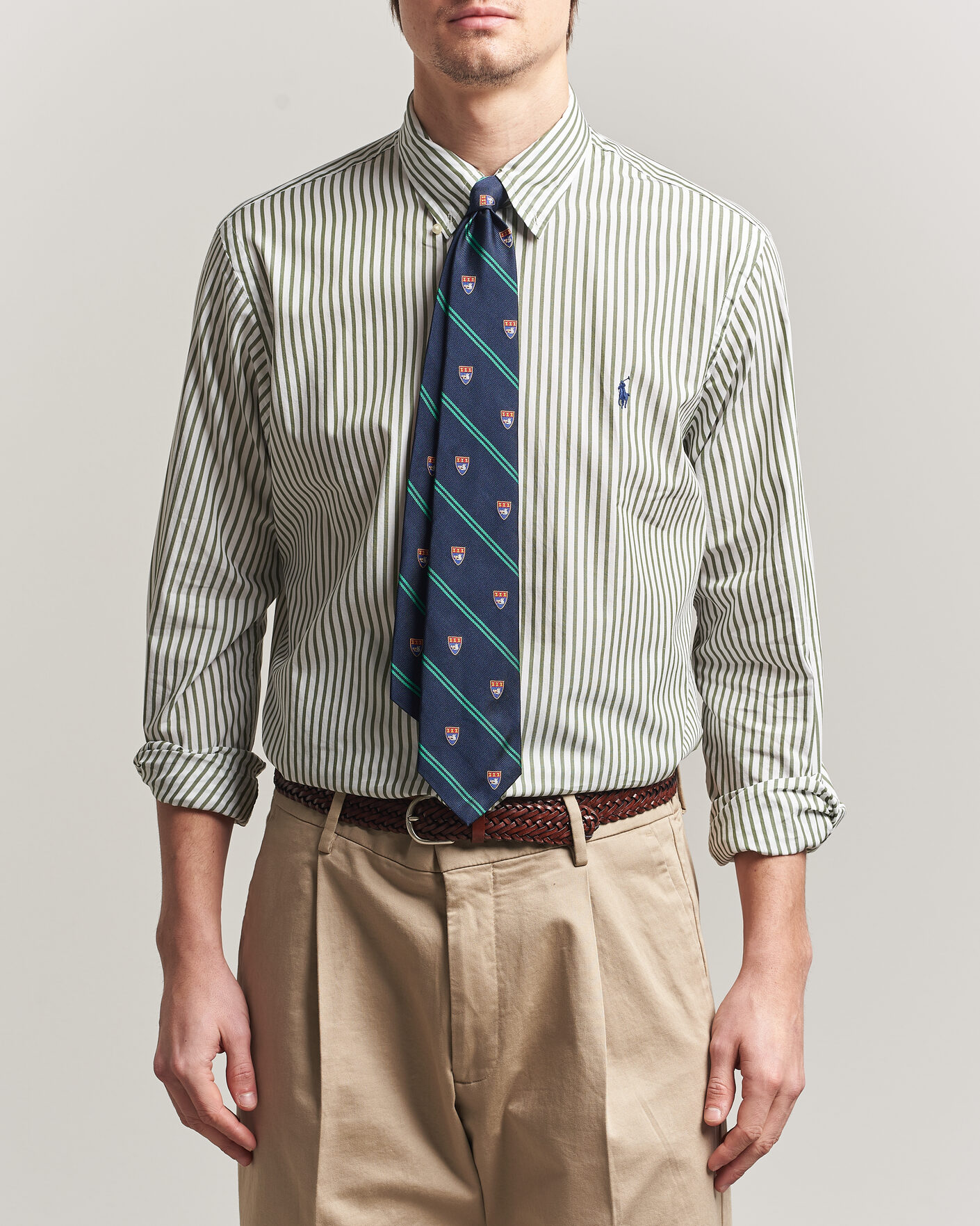 Men | Shirts | Polo Ralph Lauren | Custom Fit Poplin Striped Shirt Garden Trail