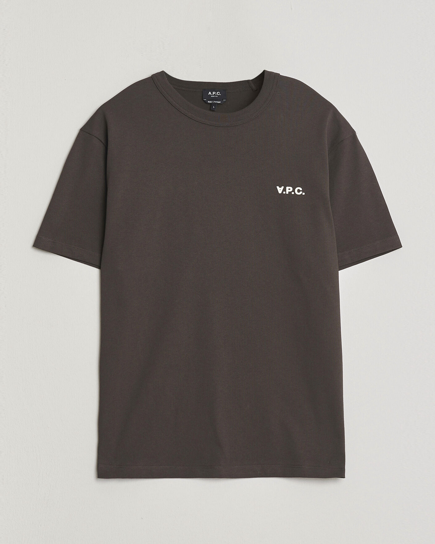 Men | T-Shirts | A.P.C. | Boxy Fit Petit VPC T-Shirt Ecru Brown