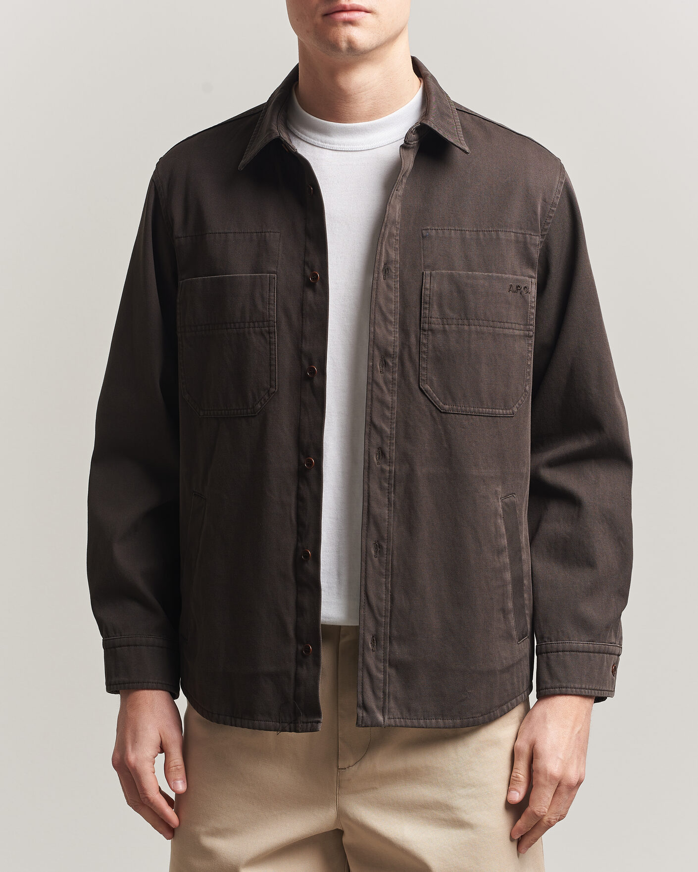 Men | Shirts | A.P.C. | Noah Cotton Overshirt Dark Brown