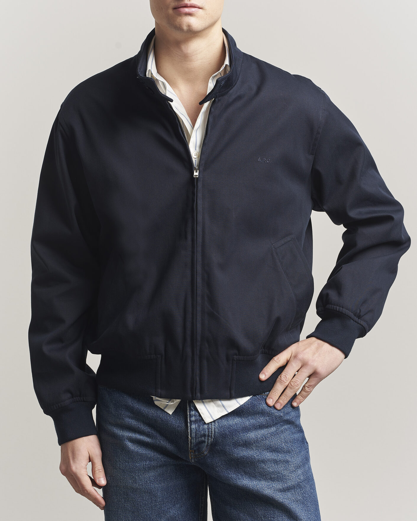 A.P.C. Zipped Jacket Dark Navy at CareOfCarl.com