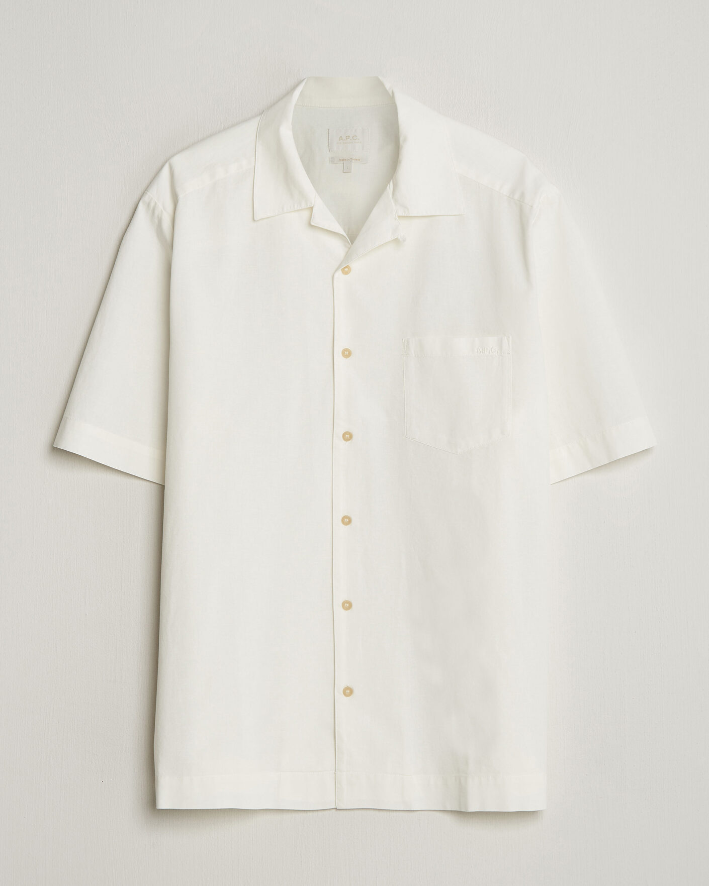 Men | Shirts | A.P.C. | Jude Cotton/Linen Short Sleeve Shirt White