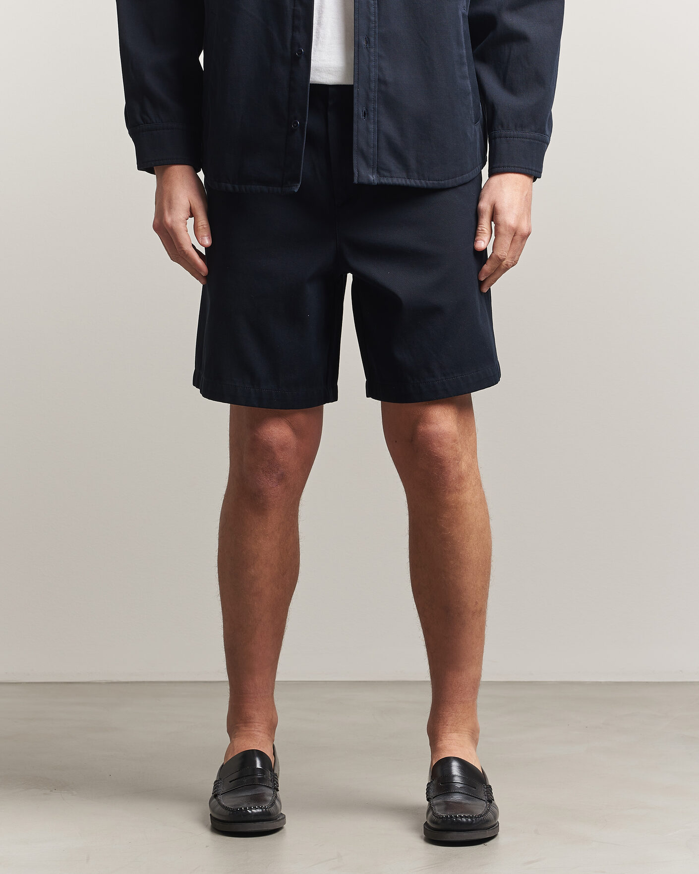 A.P.C. Otis Cotton Chino Shorts Dark Navy at CareOfCarl.com