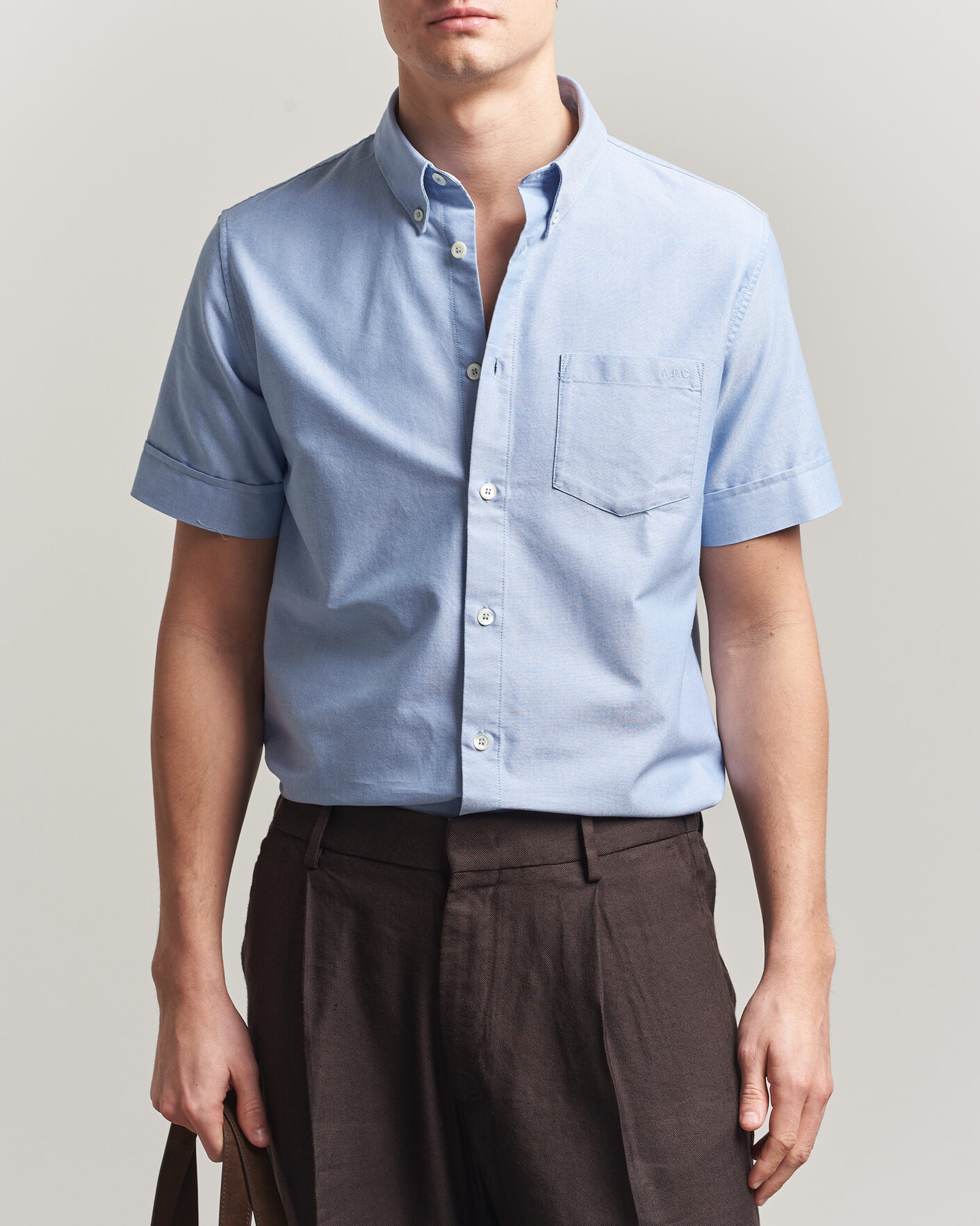 Men | Shirts | A.P.C. | Jack Short Sleeve Shirt Light Blue