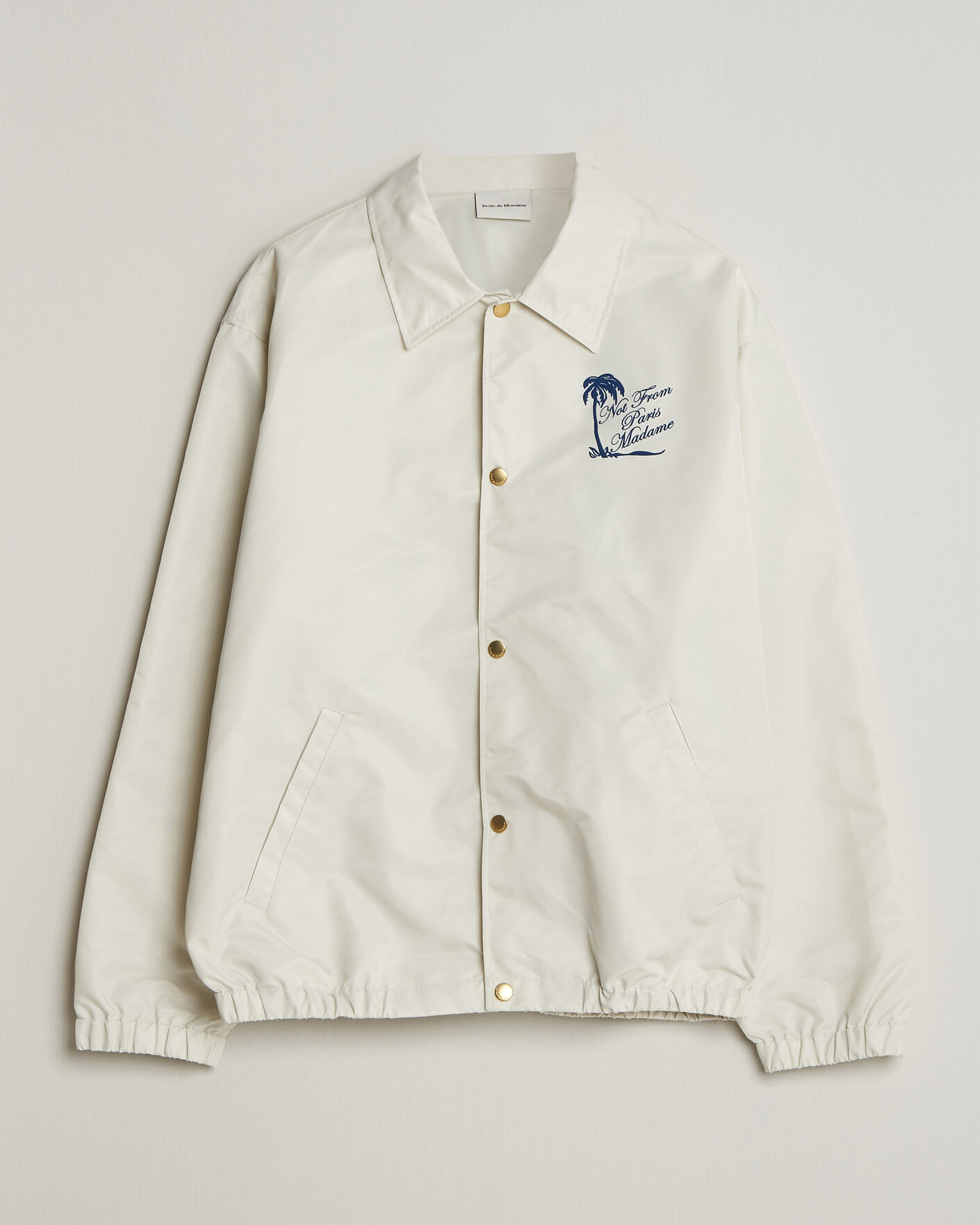 Men | Coats & Jackets | Drôle de Monsieur | Palmier Slogan Coach Jacket Off White