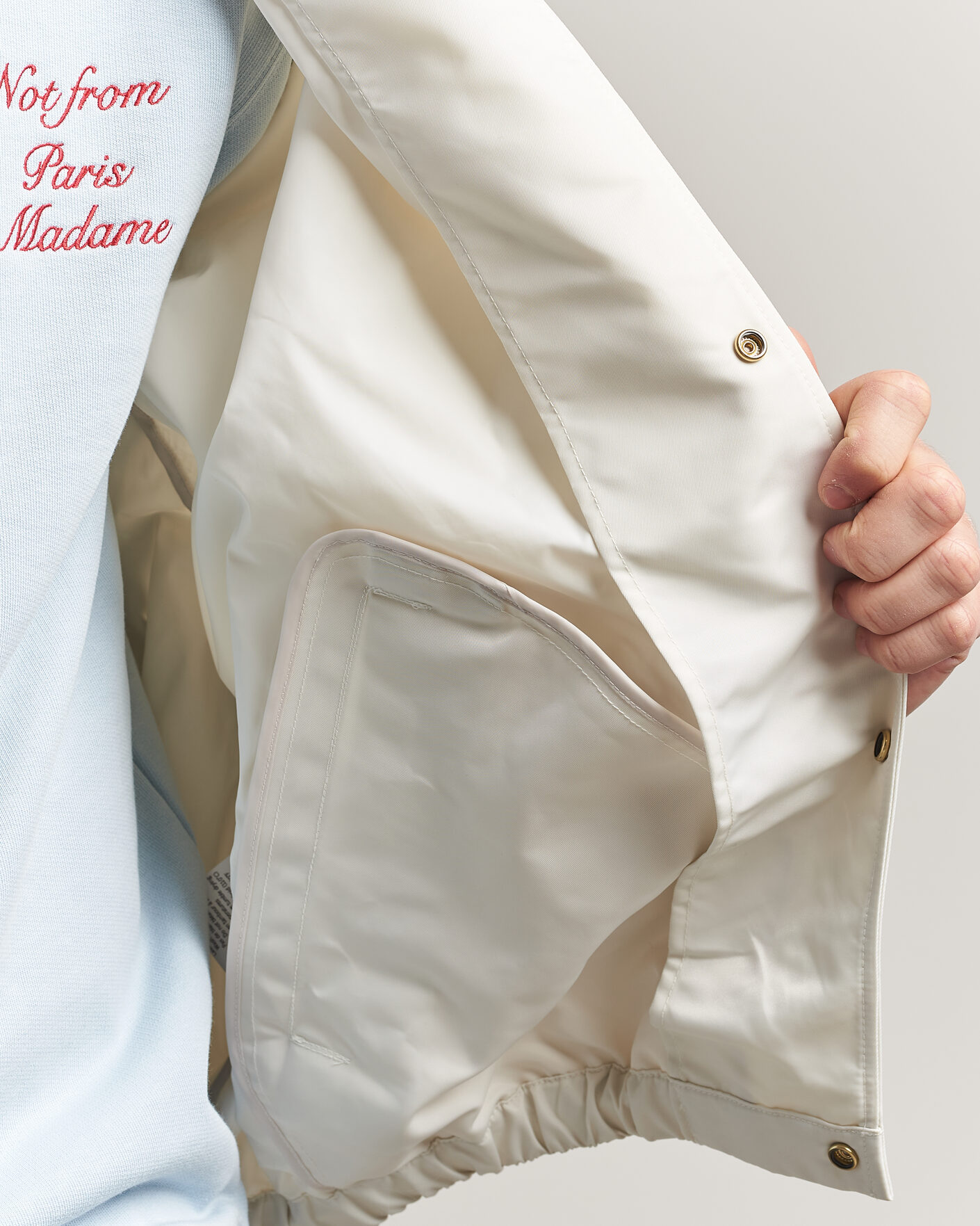 Men | Coats & Jackets | Drôle de Monsieur | Palmier Slogan Coach Jacket Off White