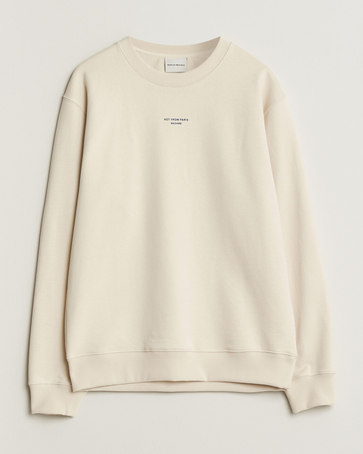Men | Sweaters & Knitwear | Drôle de Monsieur | Classic Slogan Sweatshirt Sand