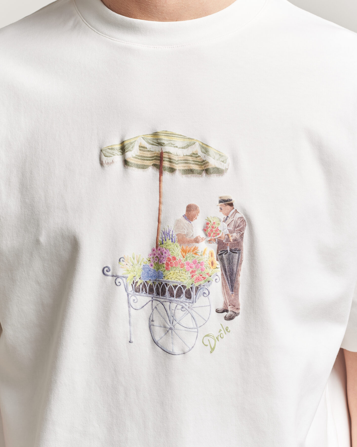 Men | T-Shirts | Drôle de Monsieur | Fleuriste T-Shirt Off White