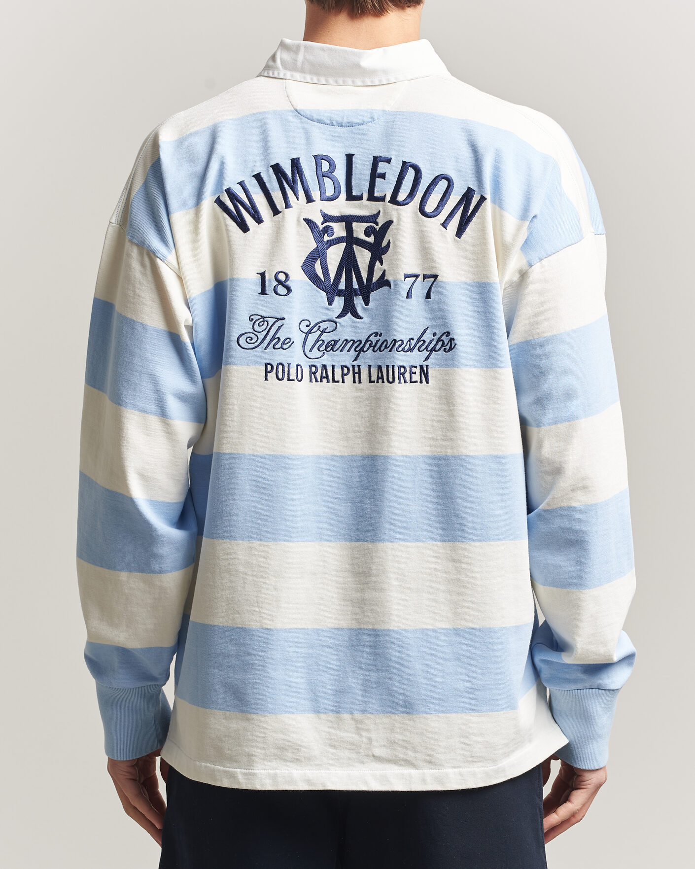 Men | Sweaters & Knitwear | Polo Ralph Lauren | Striped Rugby Pullover Office Blue/Deckwash White