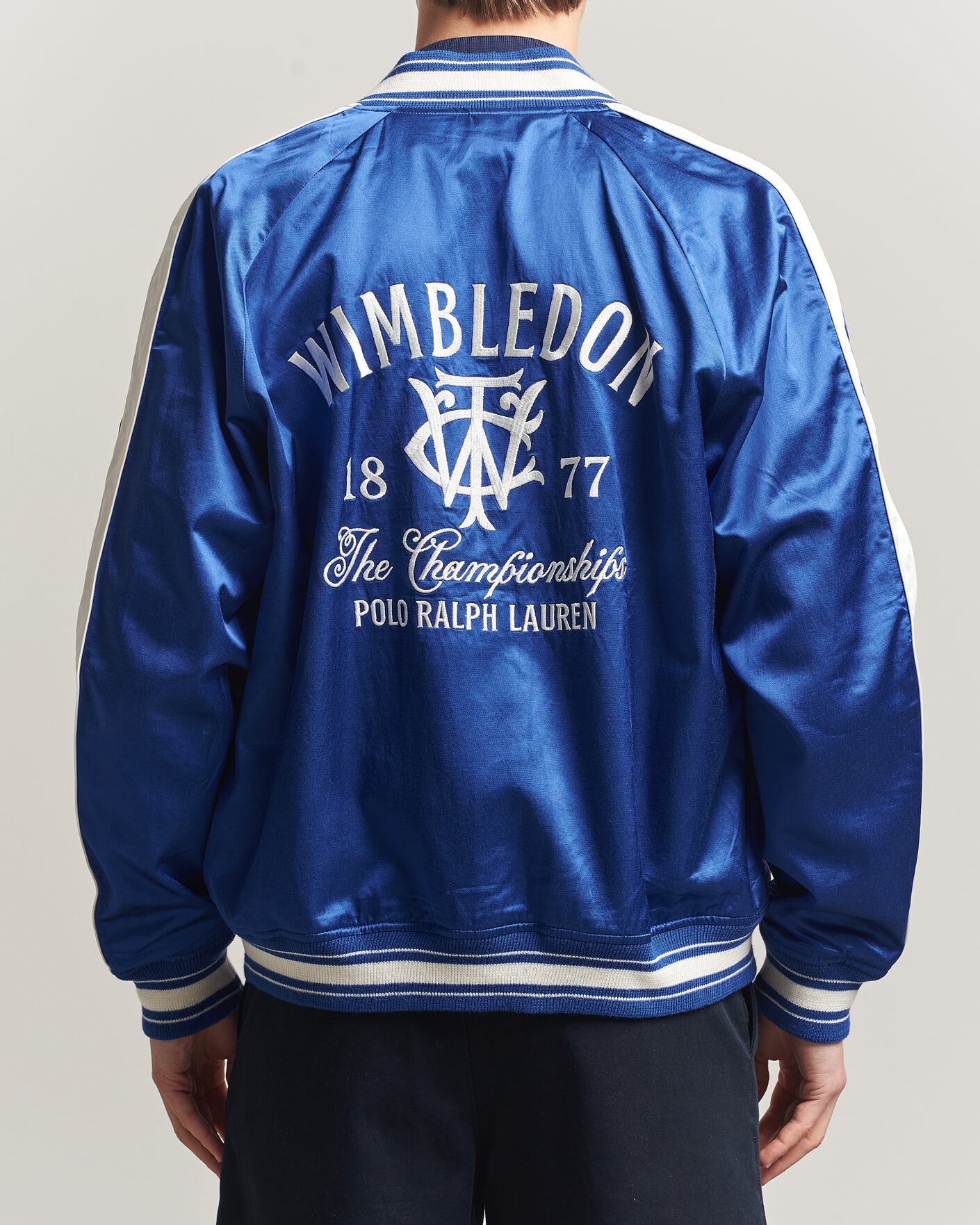 Men | Coats & Jackets | Polo Ralph Lauren | Championship Bomber Jacket Graphic Royal/White