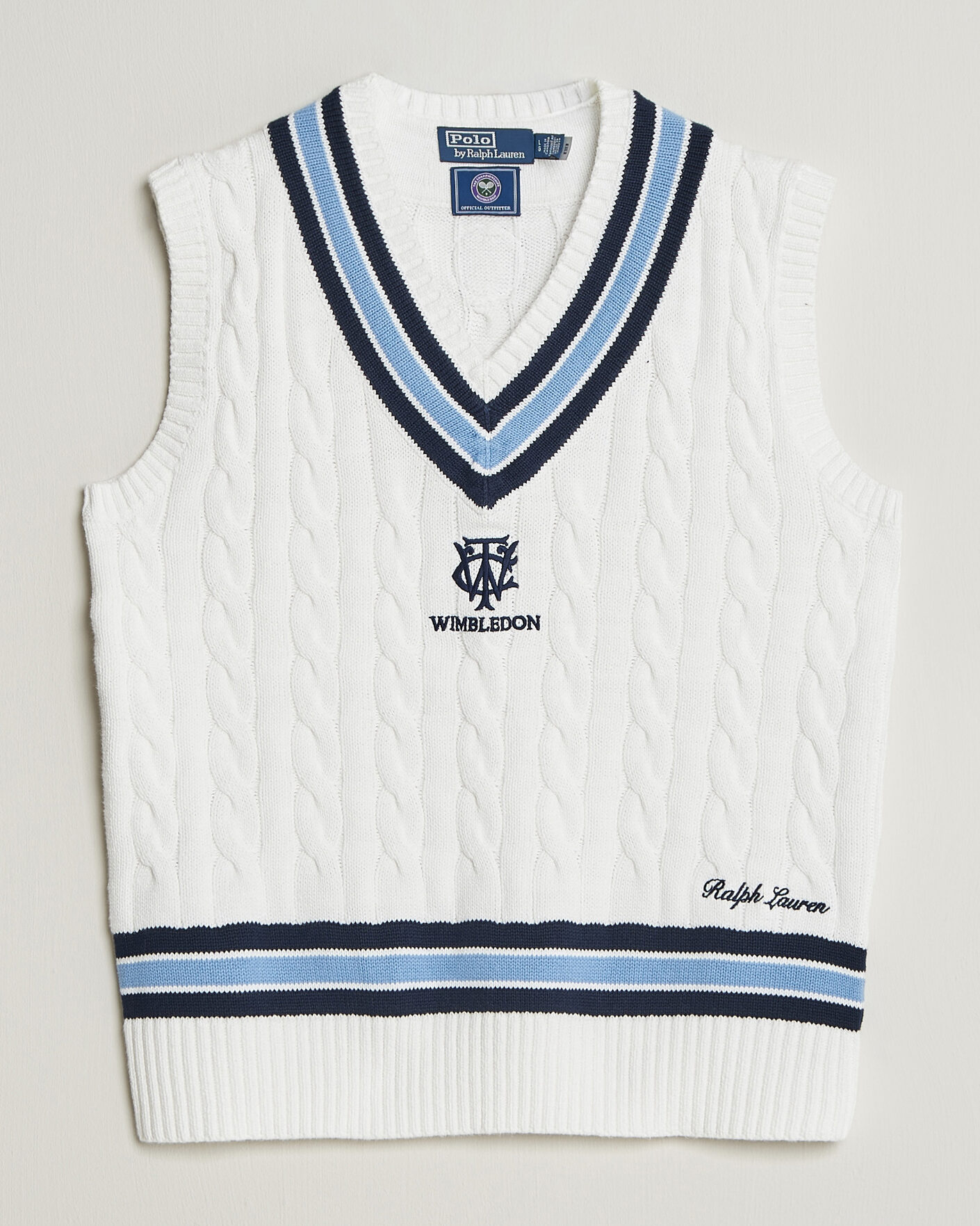 Men | Sweaters & Knitwear | Polo Ralph Lauren | Cotton Cable Vest Cream Combo