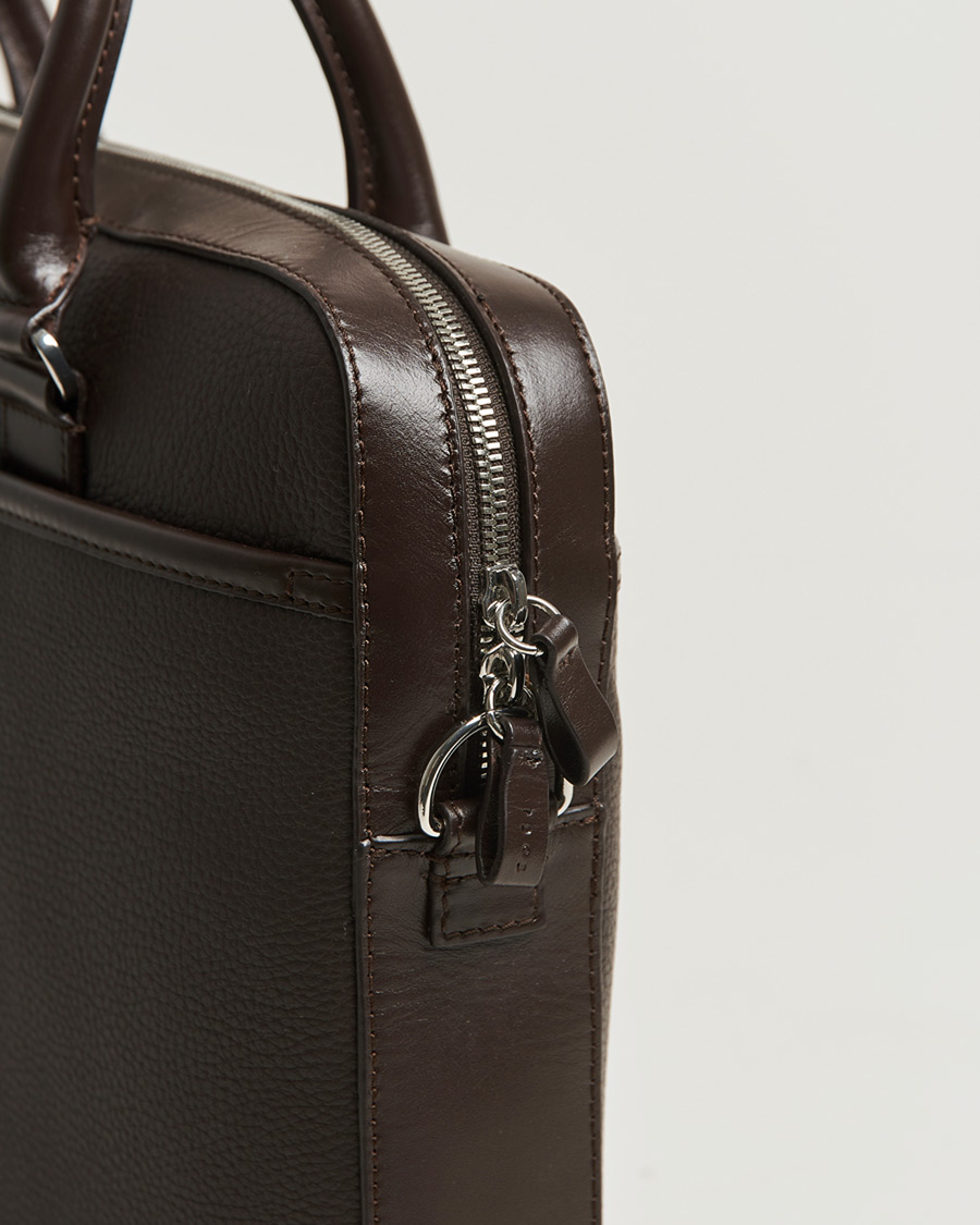 Men | Bags | Tiger of Sweden | Bosun Grained Leather Briefcase Dark Brown