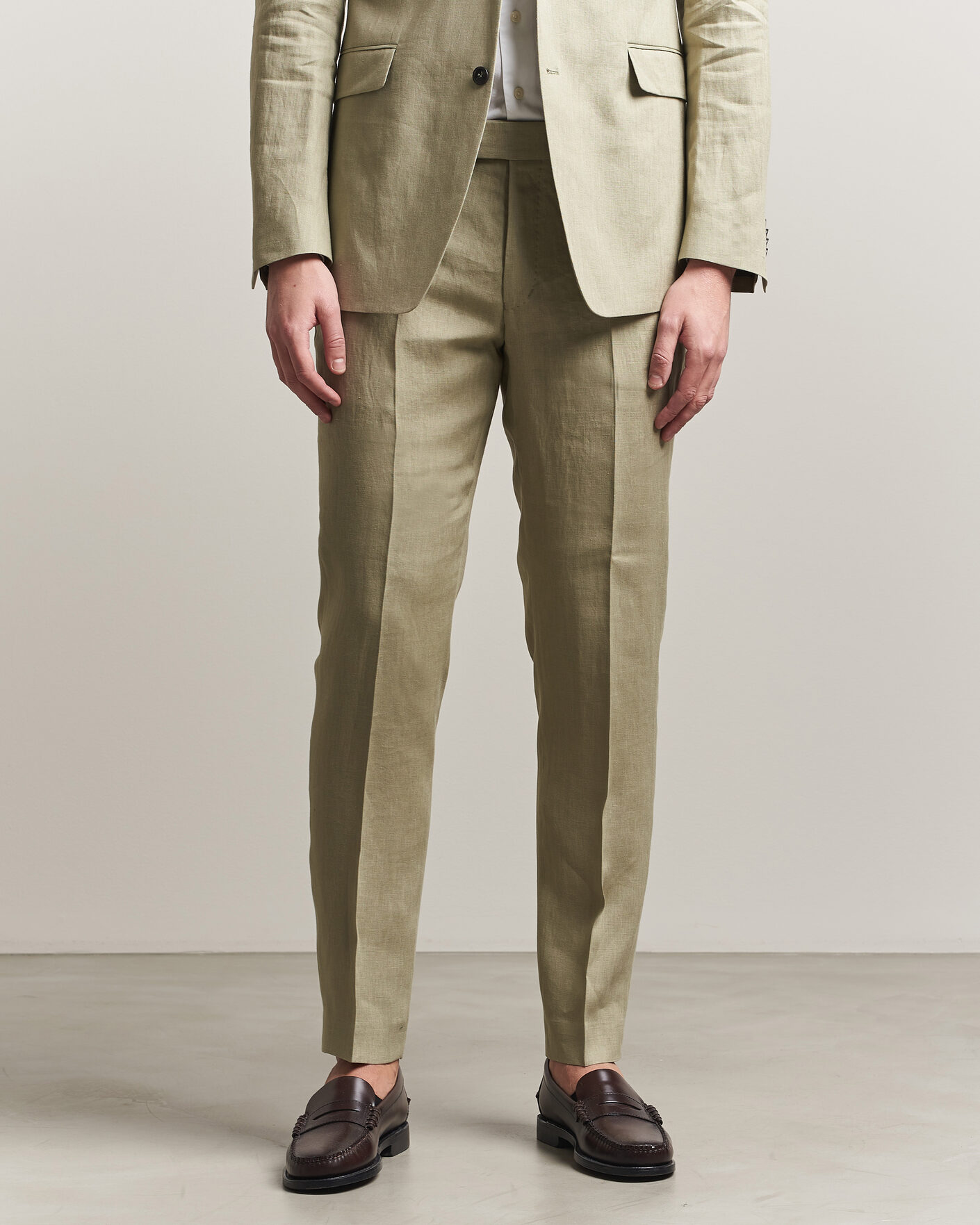 Men | Trousers | Tiger of Sweden | Tenuta Linen Suit Trousers Mole