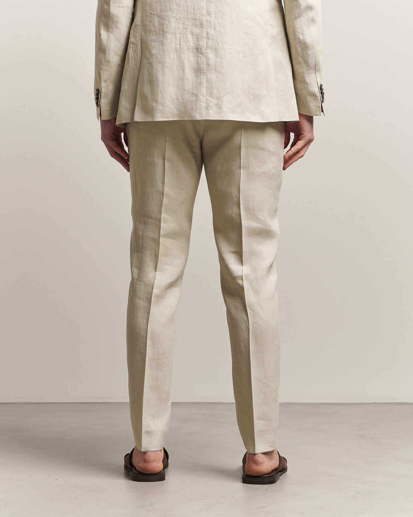 Men | Trousers | Tiger of Sweden | Tenuta Linen Suit Trousers Cream Sand