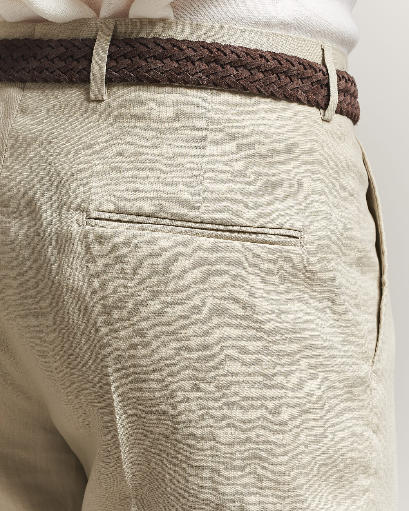 Men | Trousers | Tiger of Sweden | Tenuta Linen Suit Trousers Cream Sand