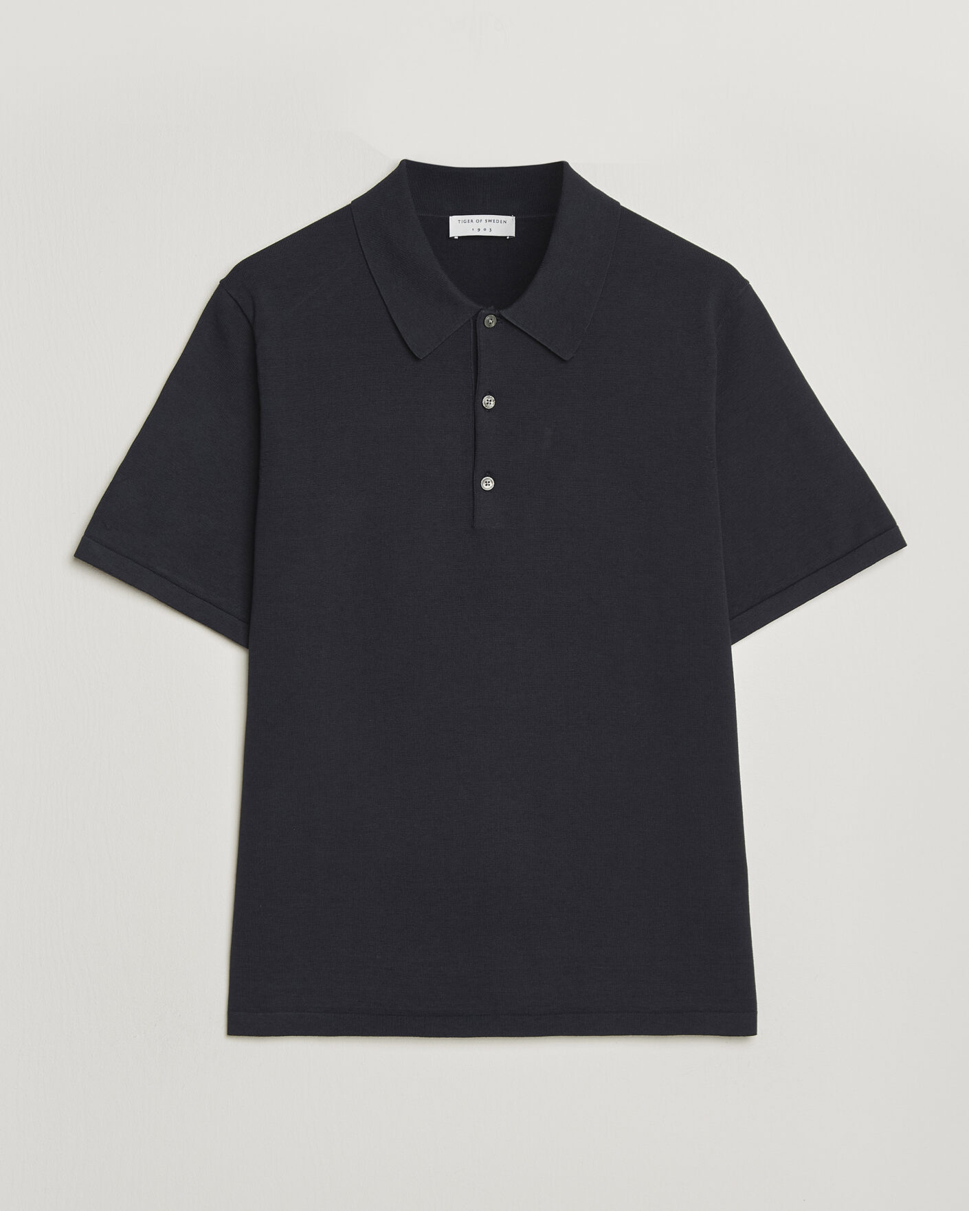Men | Polo Shirts | Tiger of Sweden | Erros Cotton Knitted Polo Light Ink
