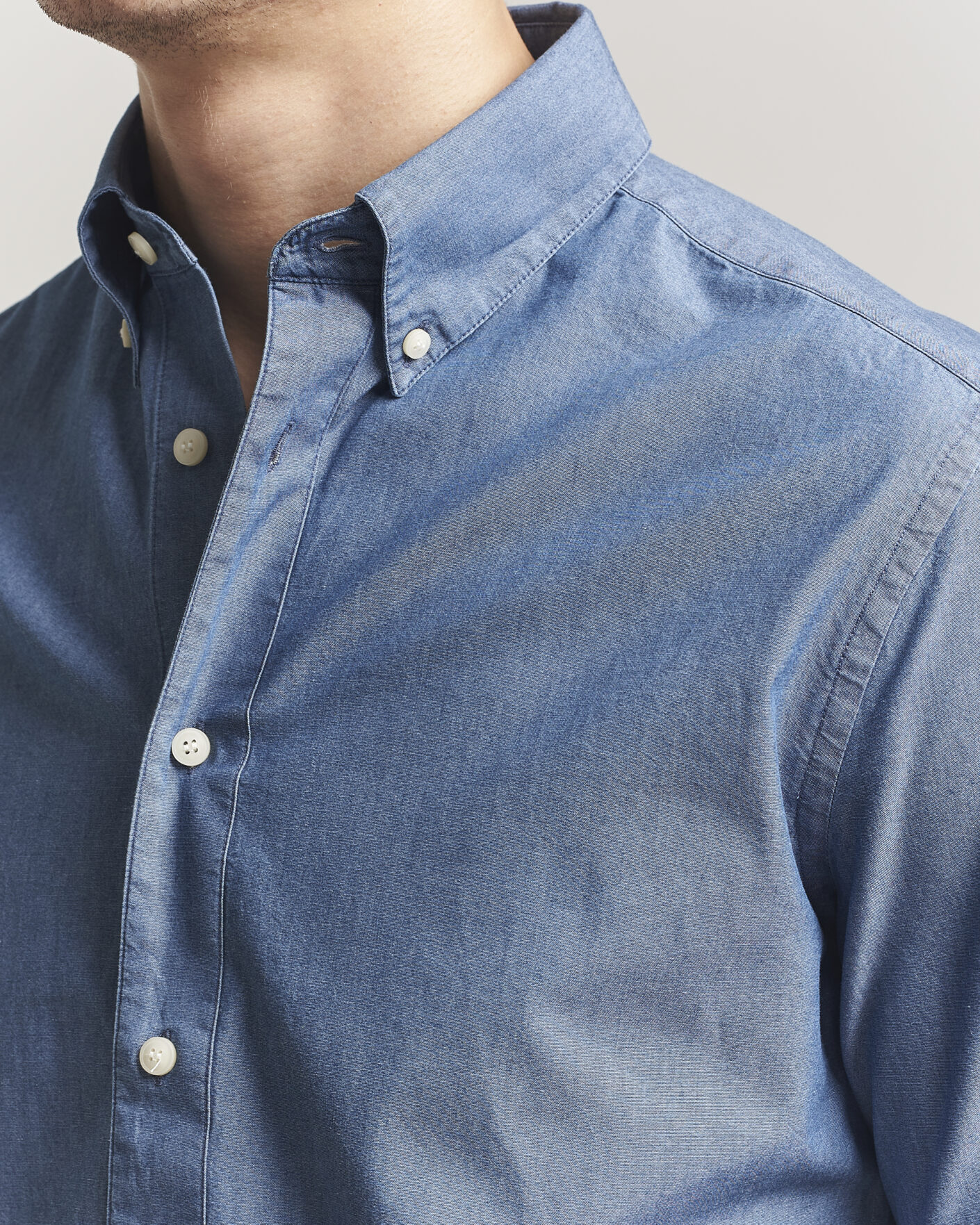 Men | Shirts | Tiger of Sweden | Bjorn Denim Shirt Bering Sea