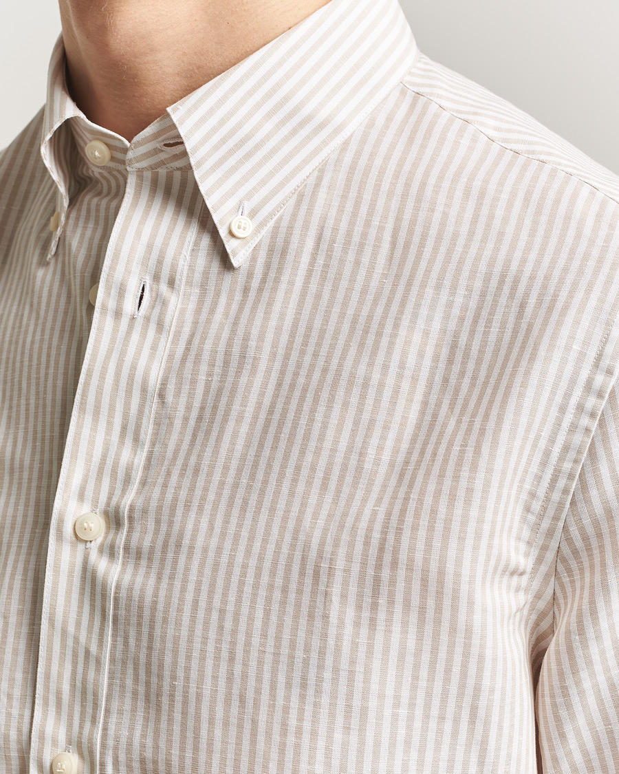 Men | Shirts | Tiger of Sweden | Bjorn Cotton/Linen Striped Shirt Tehina