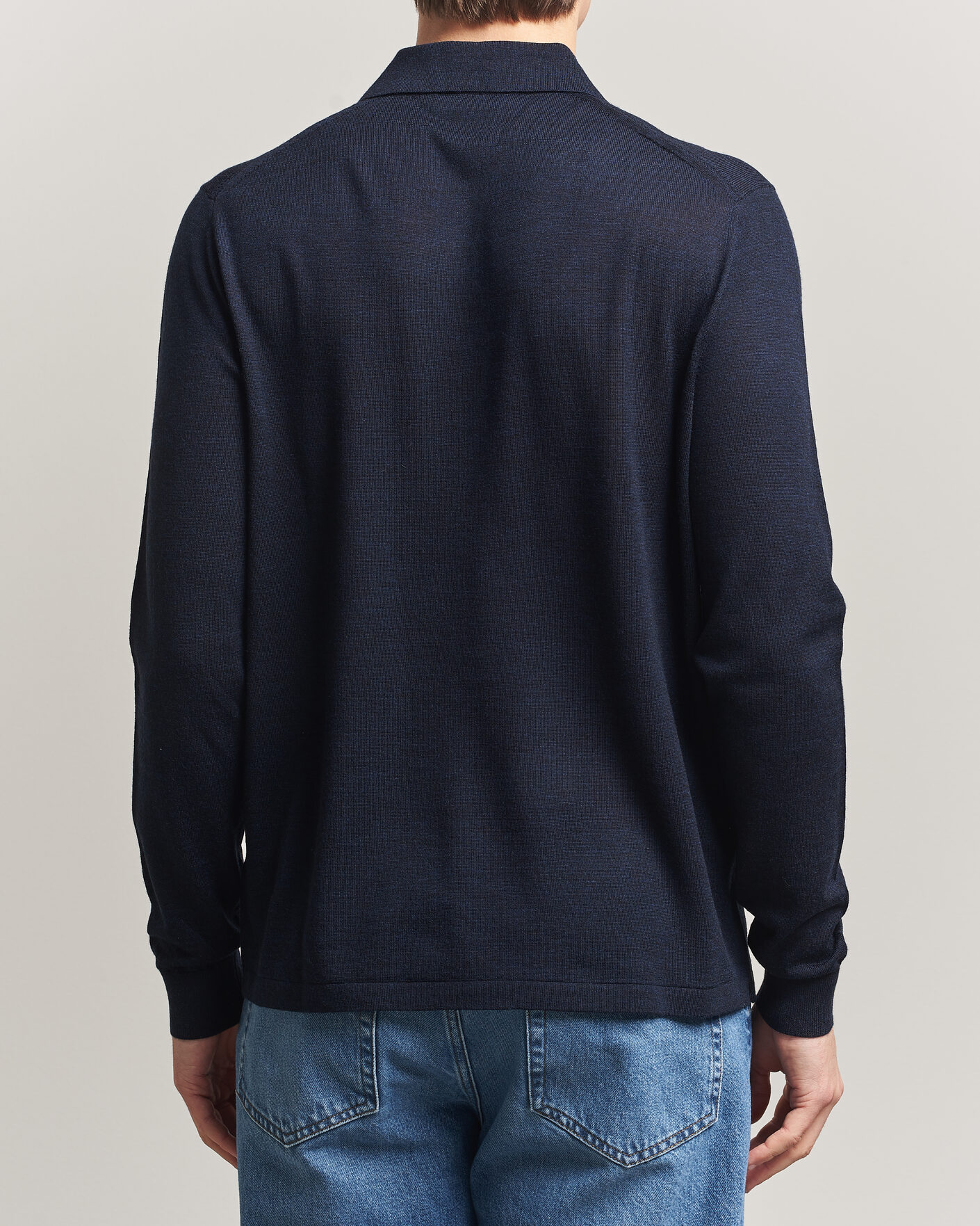 Men | Sweaters & Knitwear | Tiger of Sweden | Eross Merino Knitted Polo Light Ink