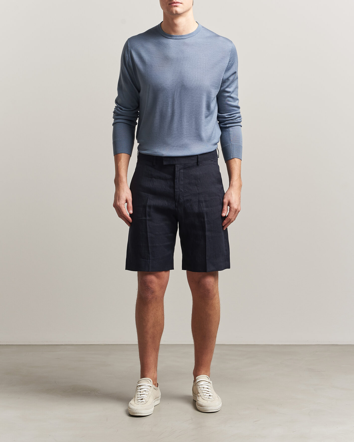 Men | Sweaters & Knitwear | Tiger of Sweden | Connor Merino Knitted Crew Neck Dull Blue