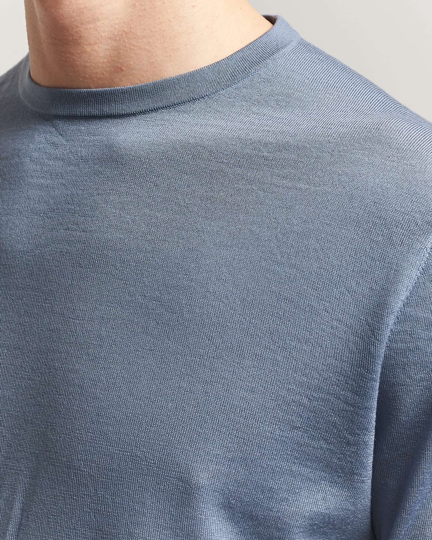 Men | Sweaters & Knitwear | Tiger of Sweden | Connor Merino Knitted Crew Neck Dull Blue
