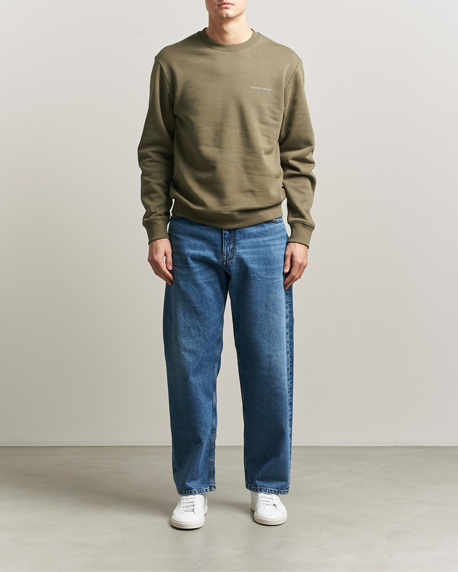 Men | Sweaters & Knitwear | Tiger of Sweden | Emerson Crew Neck Sweatshirt October Sage
